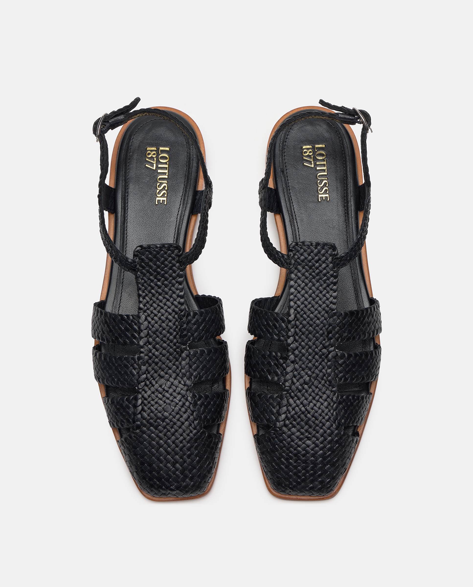 Sandálias Rasas Summer de Pele de Cabra Preto-6