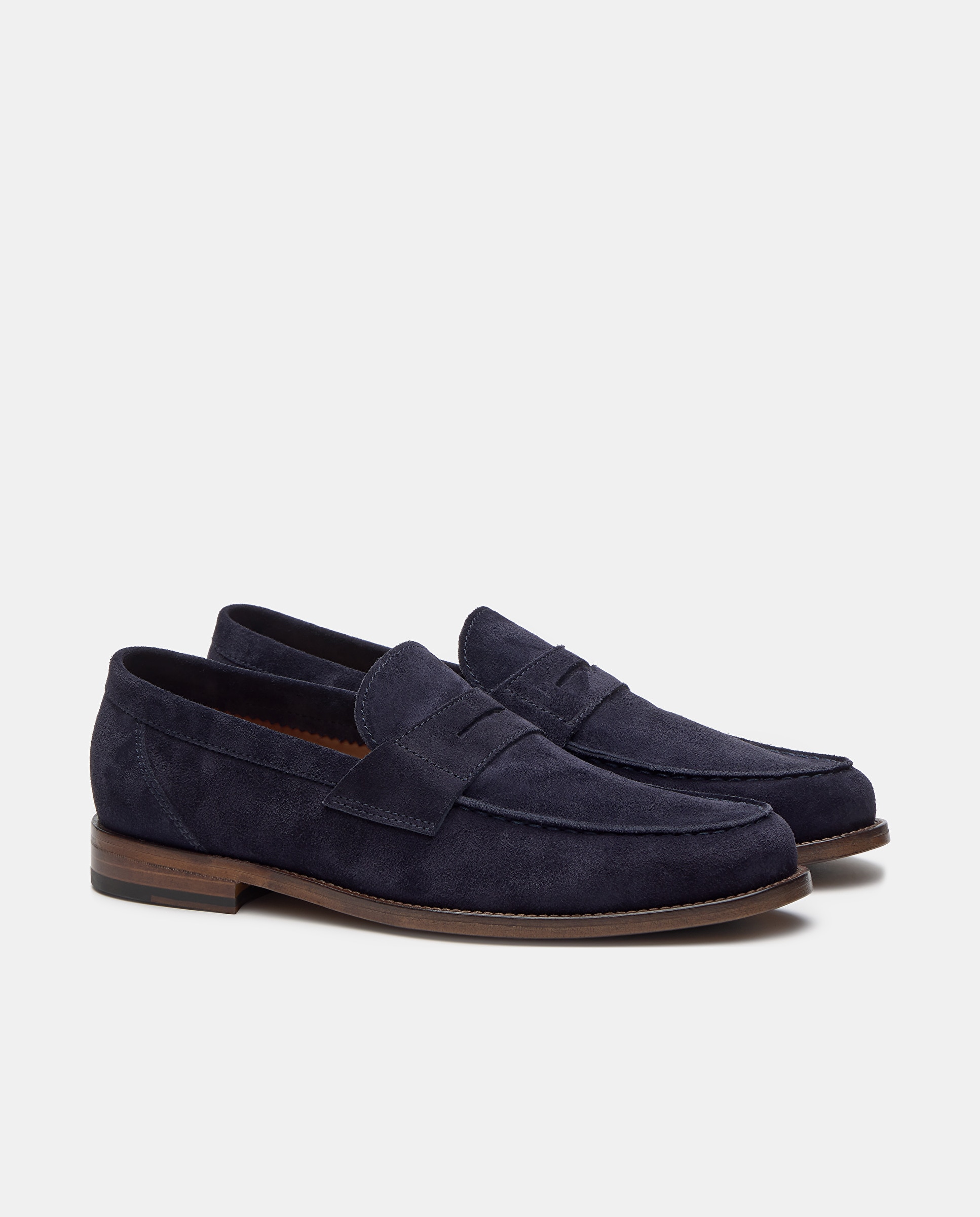 Mocassins de Camurça com Fita Azul-marinho-2