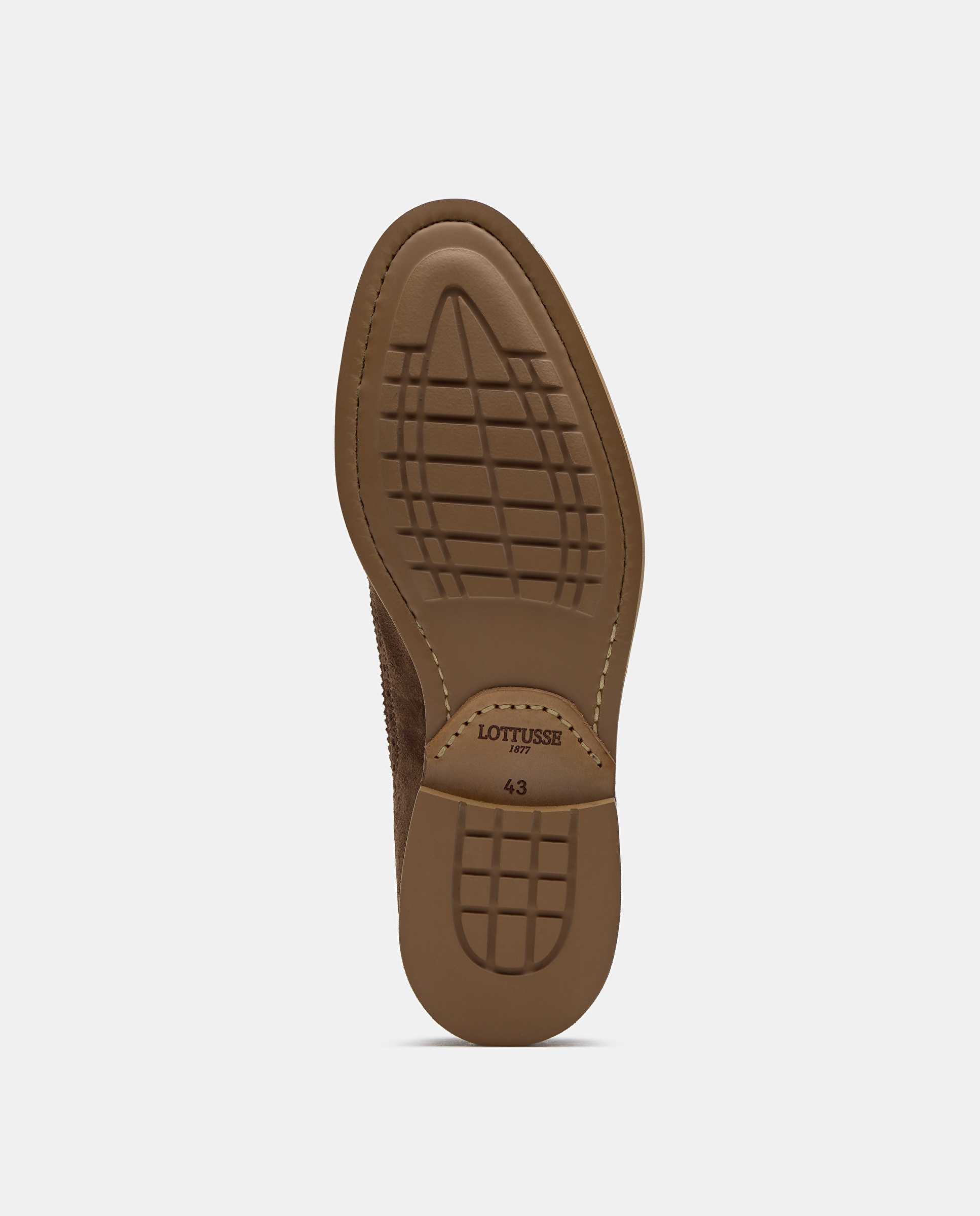 Sapatos de Cordões Cavour de Camurça Castanho-5