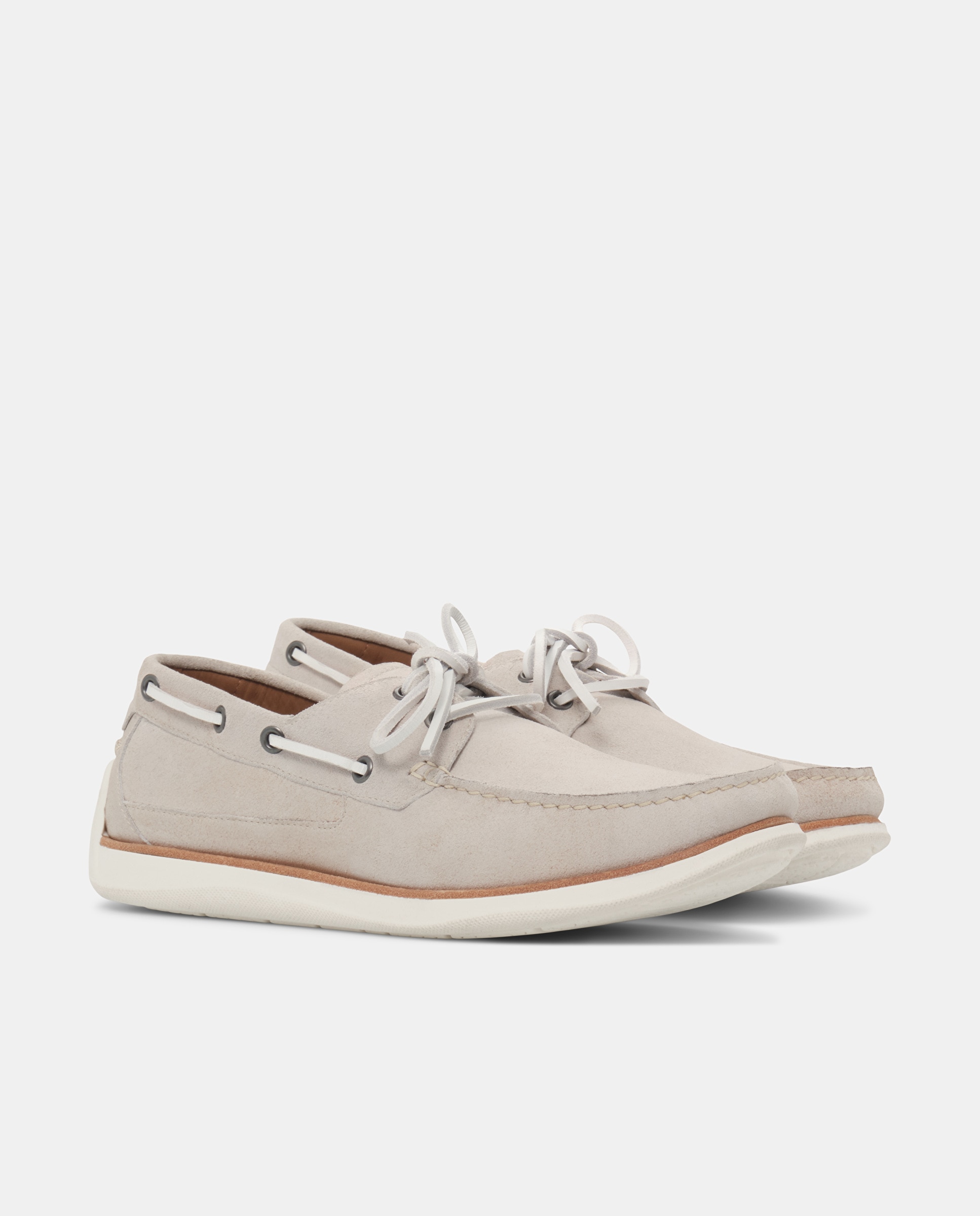 Náuticos Sailor de Pele de Bovino em Taupe Taupe-2