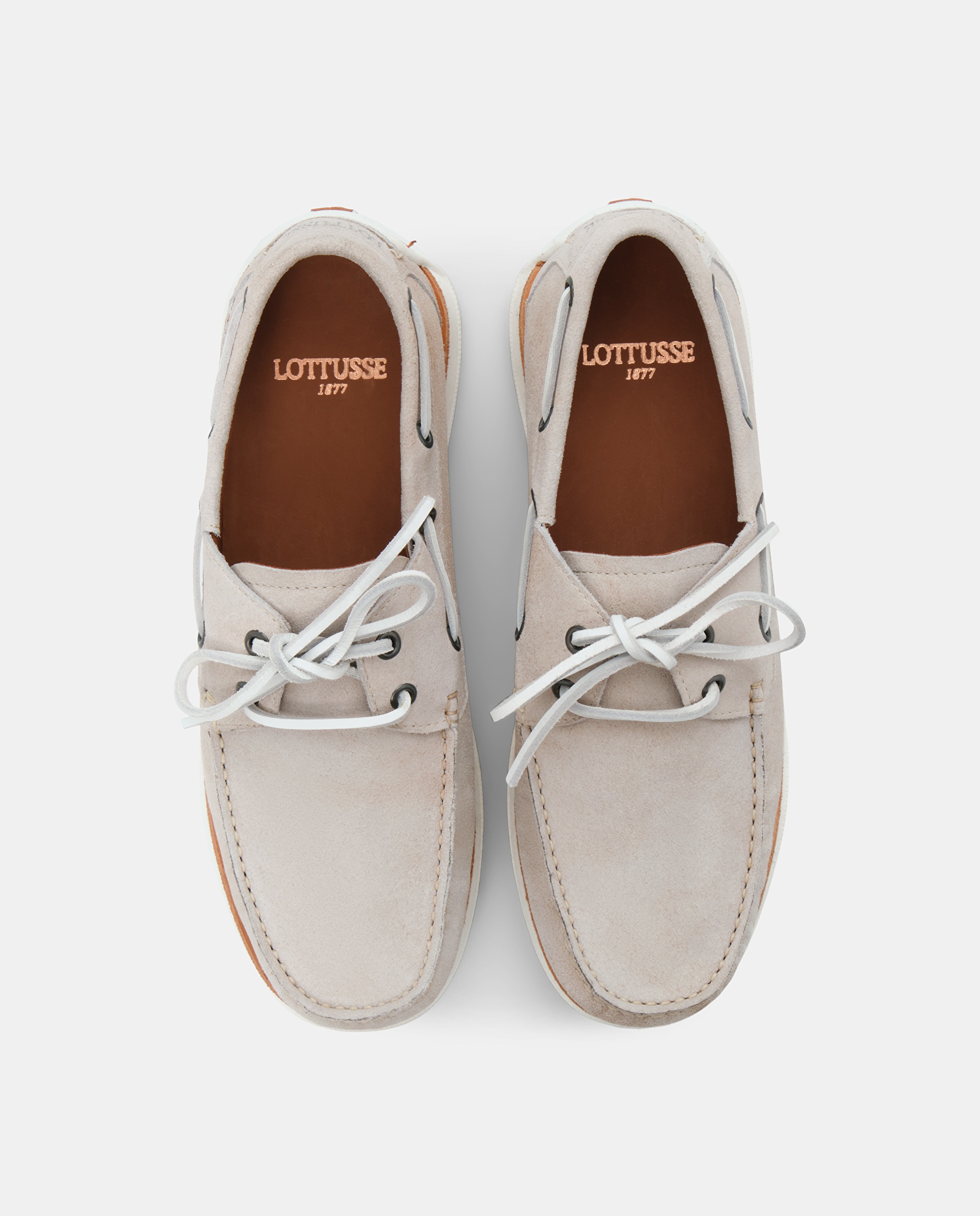 Náuticos Sailor de Pele de Bovino em Taupe Taupe-4