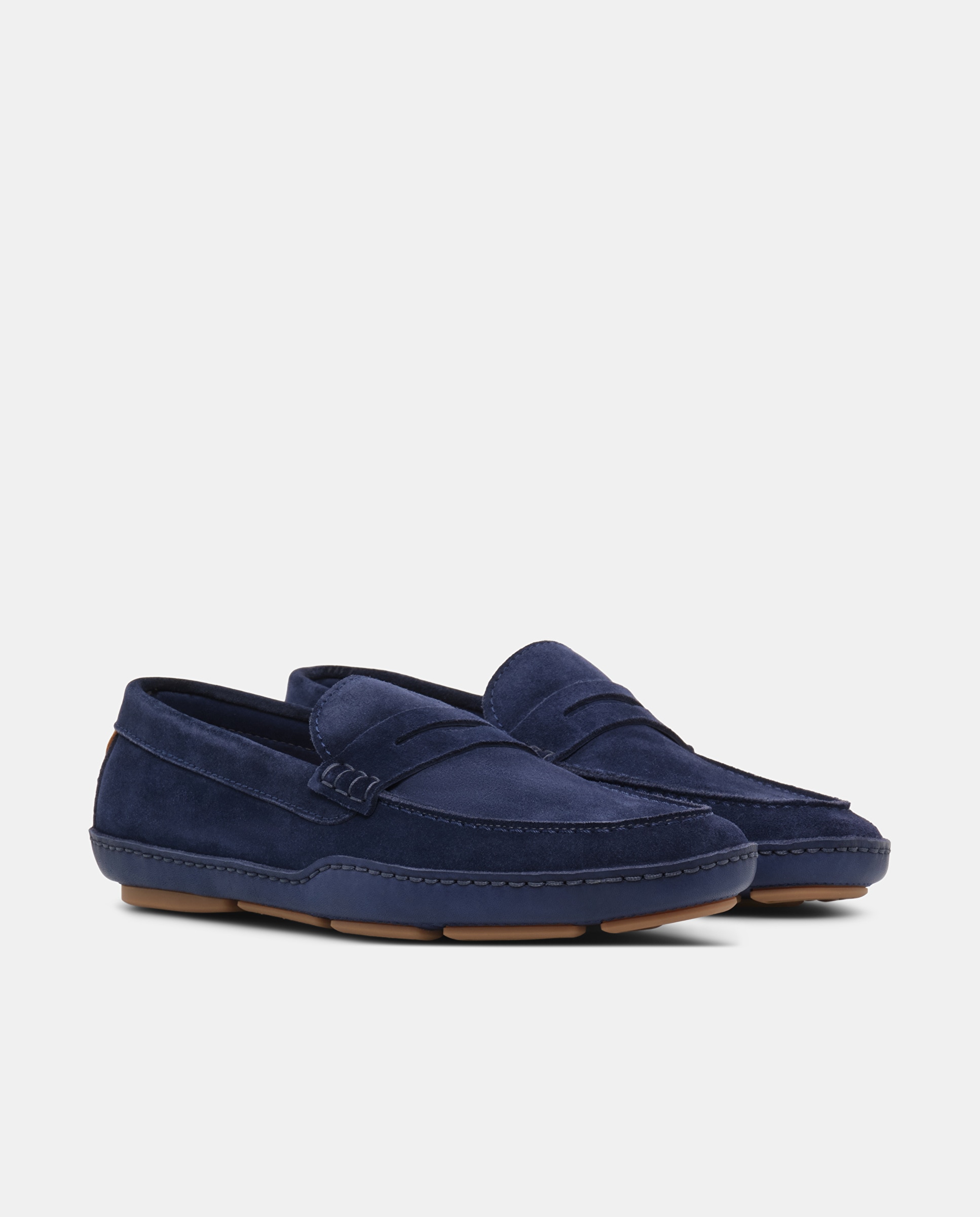 Mocassins de Camurça com Fita Azul-marinho-2