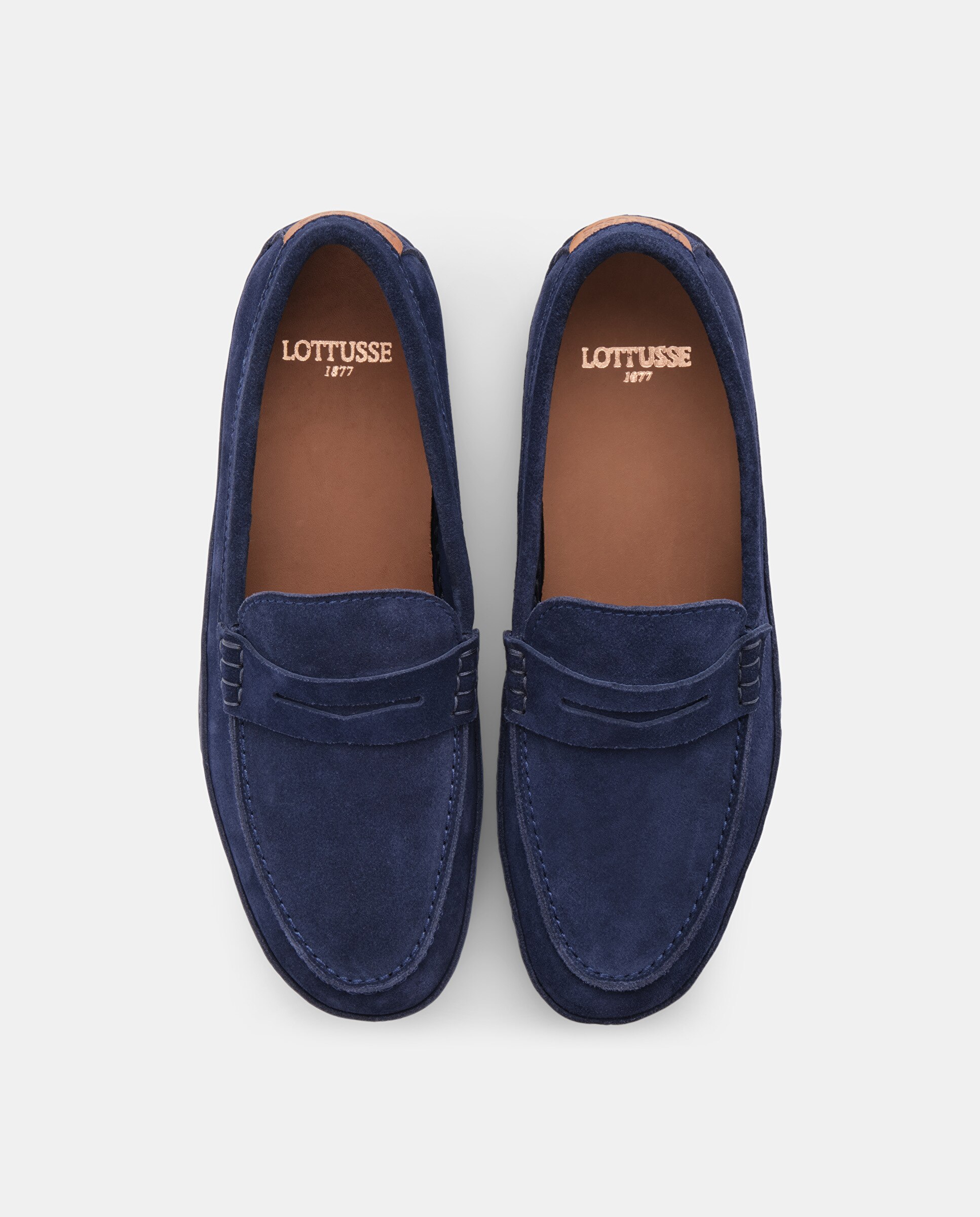 Mocassins de Camurça com Fita Azul-marinho-4