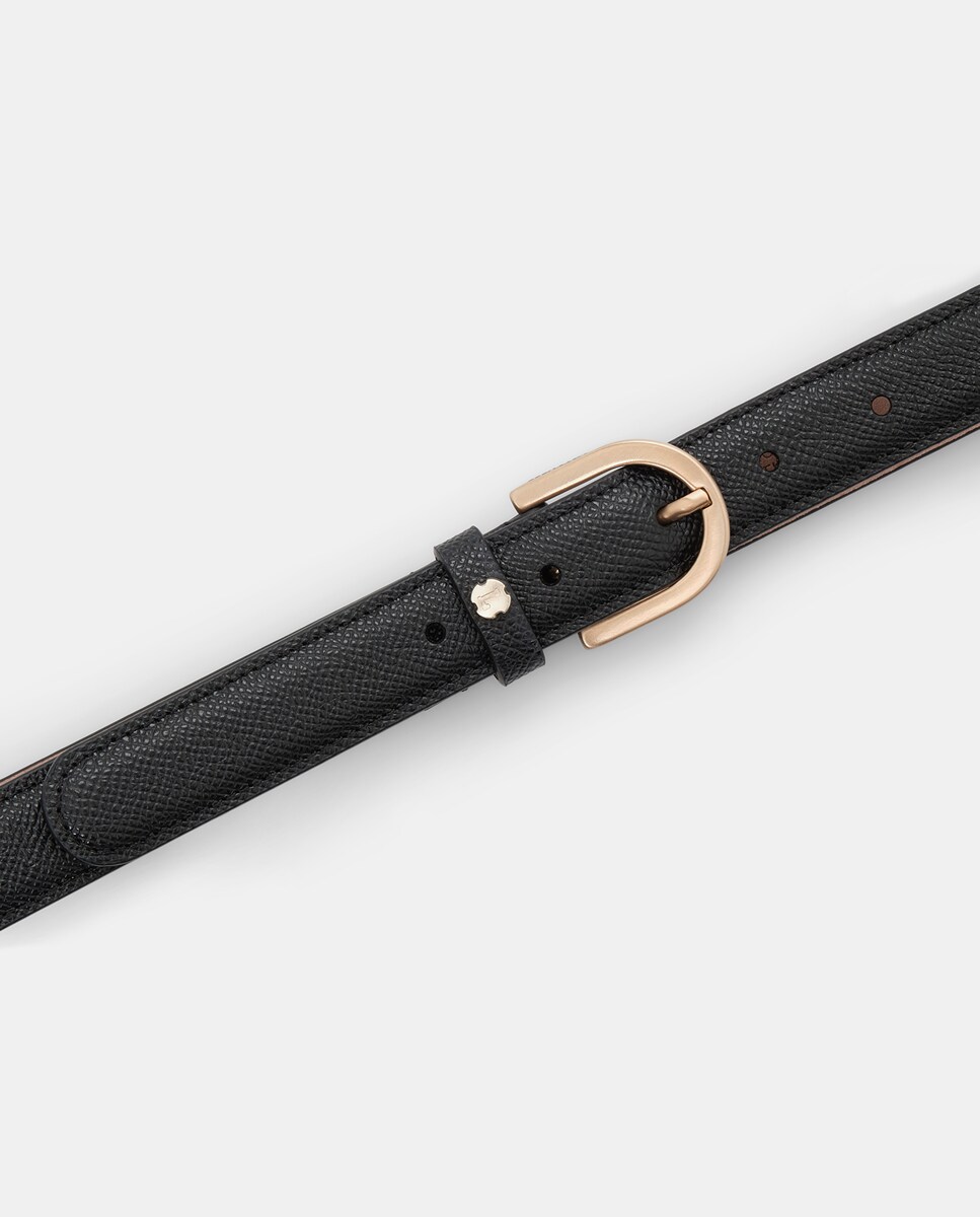 Cinto em Pele de Bovino Preto-2