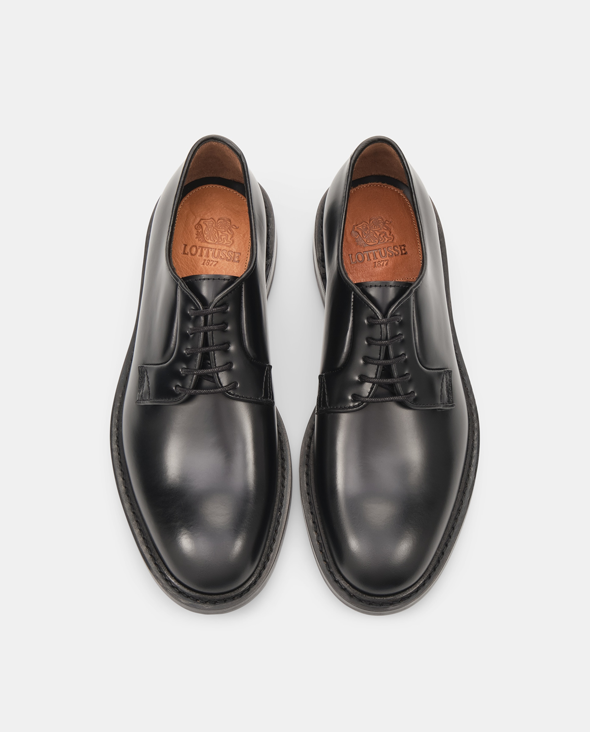 Sapatos de Cordões Prestige em Pele de Bovino em Preto Preto-6