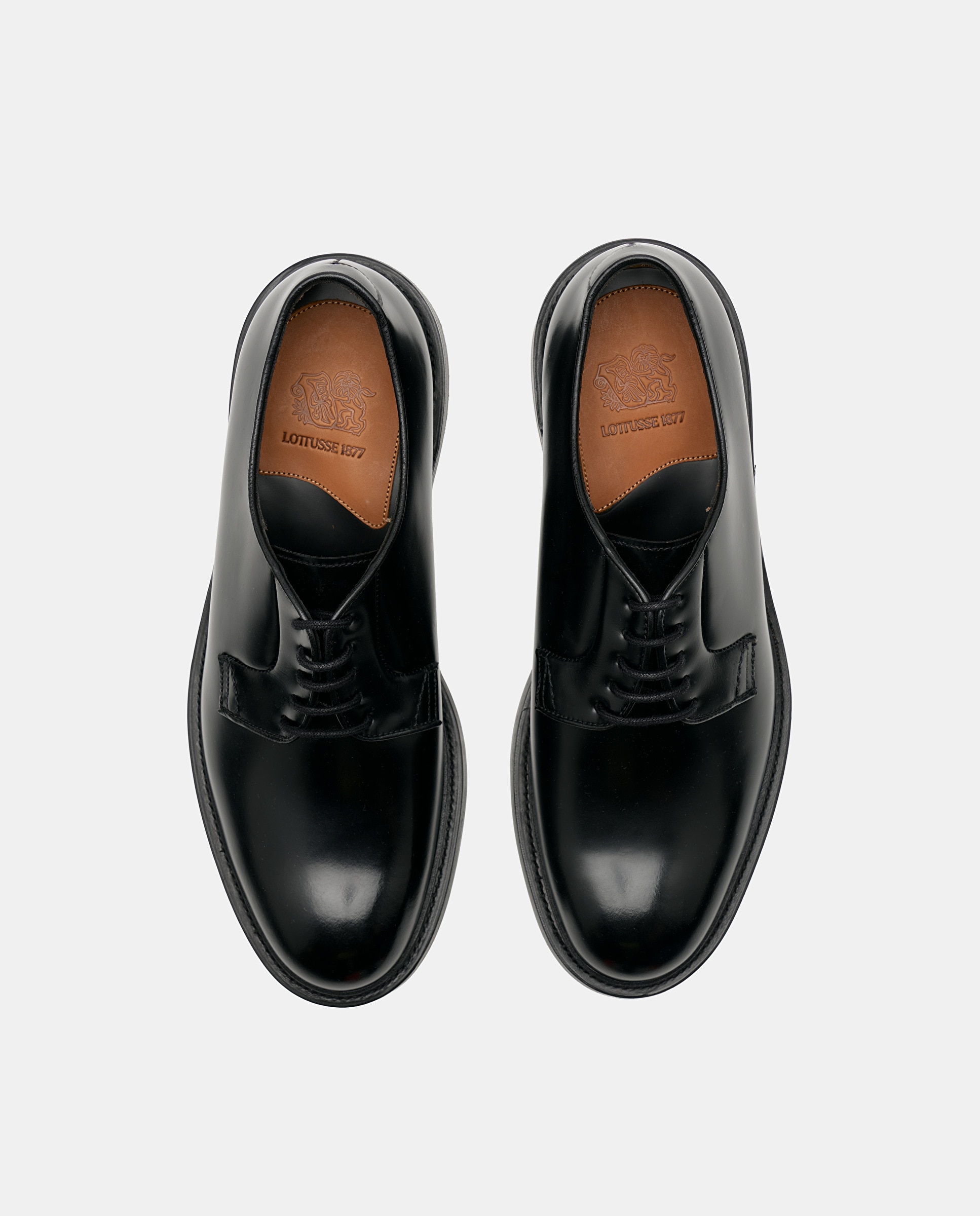 Sapatos de Cordões Prestige em Pele de Bovino em Preto Preto-6
