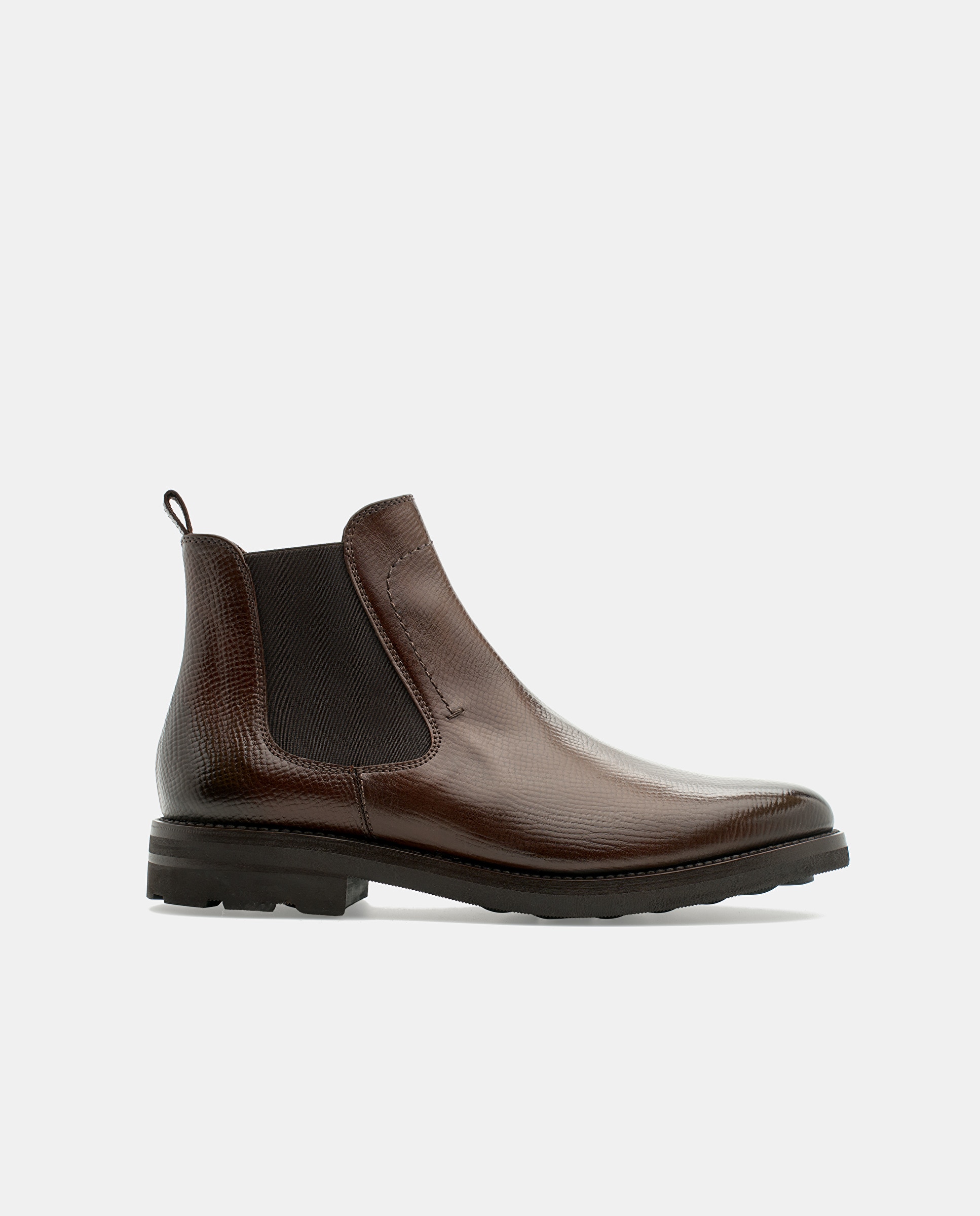 Botins Prime de Pele de Bovino Castanho-1