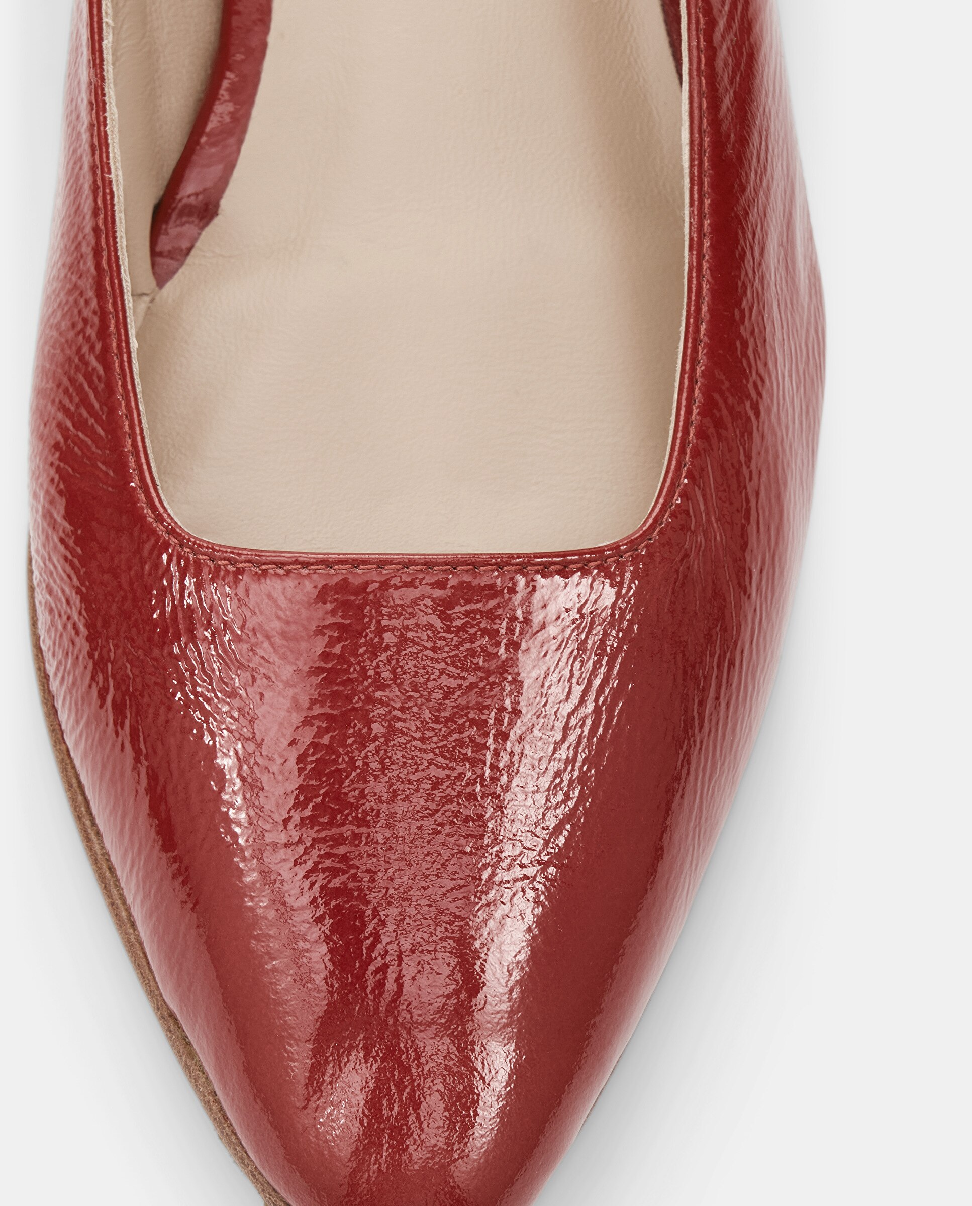 Sapatos Abertos Bel de Pele Vermelho-4