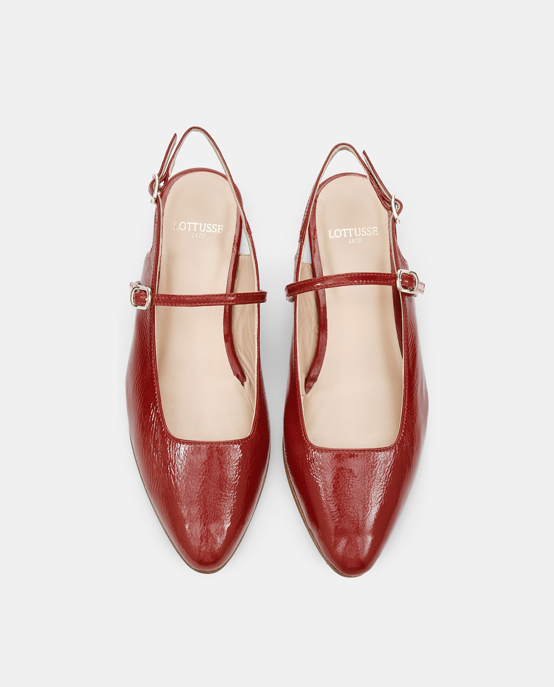 Sapatos Abertos Bel de Pele Vermelho-6