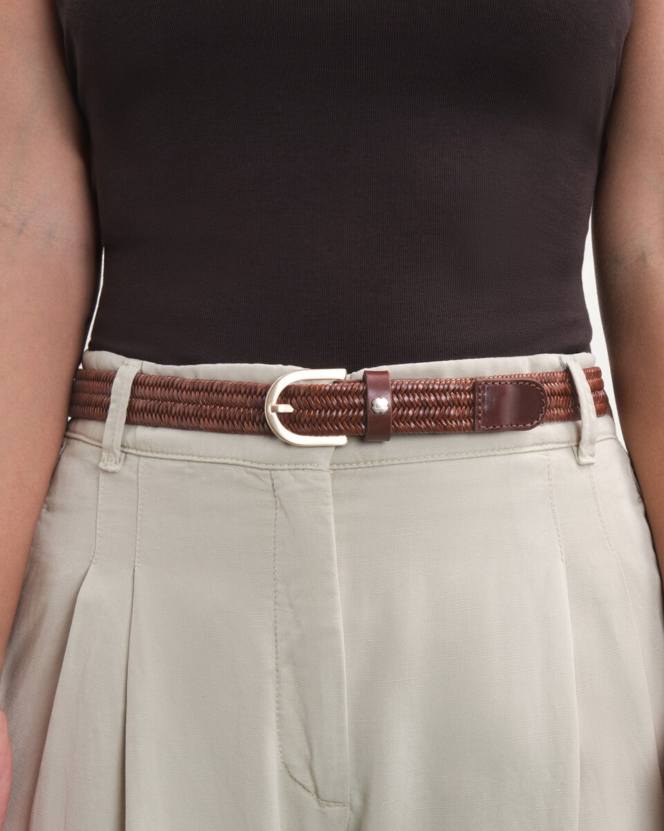 Cinto Gante de Pele Bovino Castanho-4