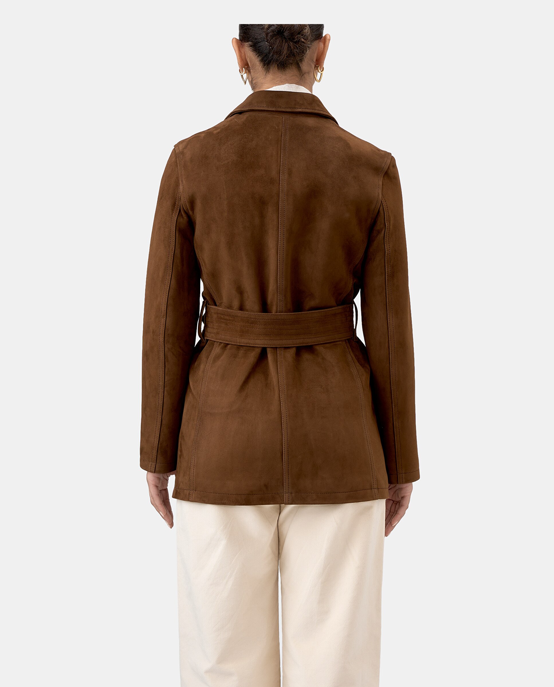Gabardina Barcelona em Pele de Cordeiro Moca-4