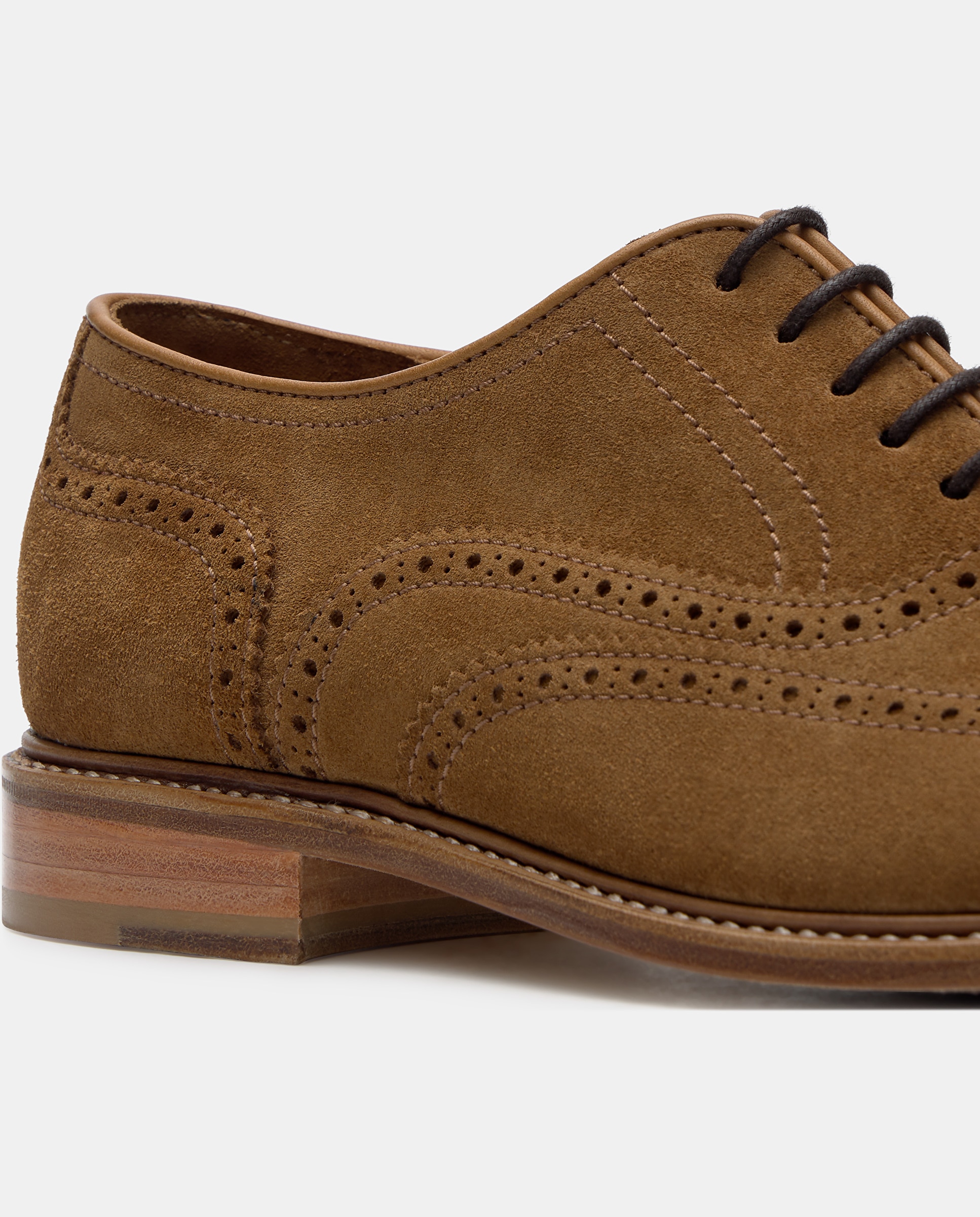 Sapato Oxford de Camurça Castanho-claro-4