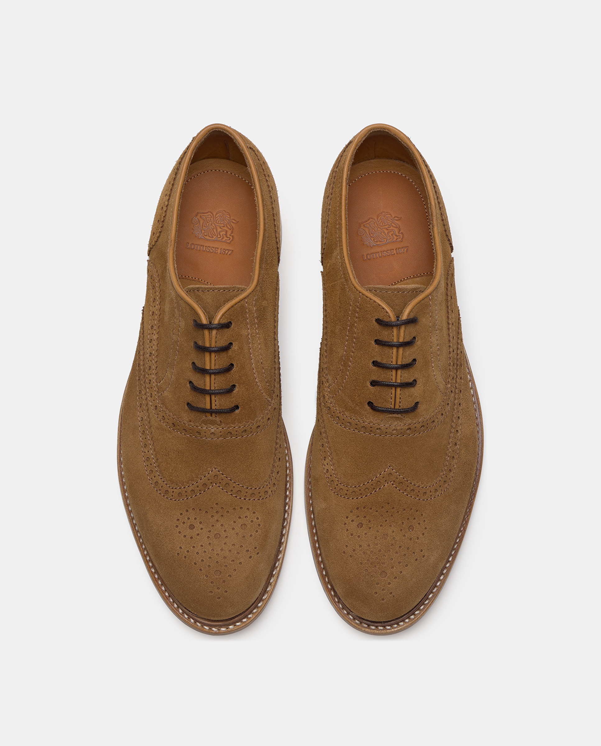 Sapato Oxford de Camurça Castanho-claro-6