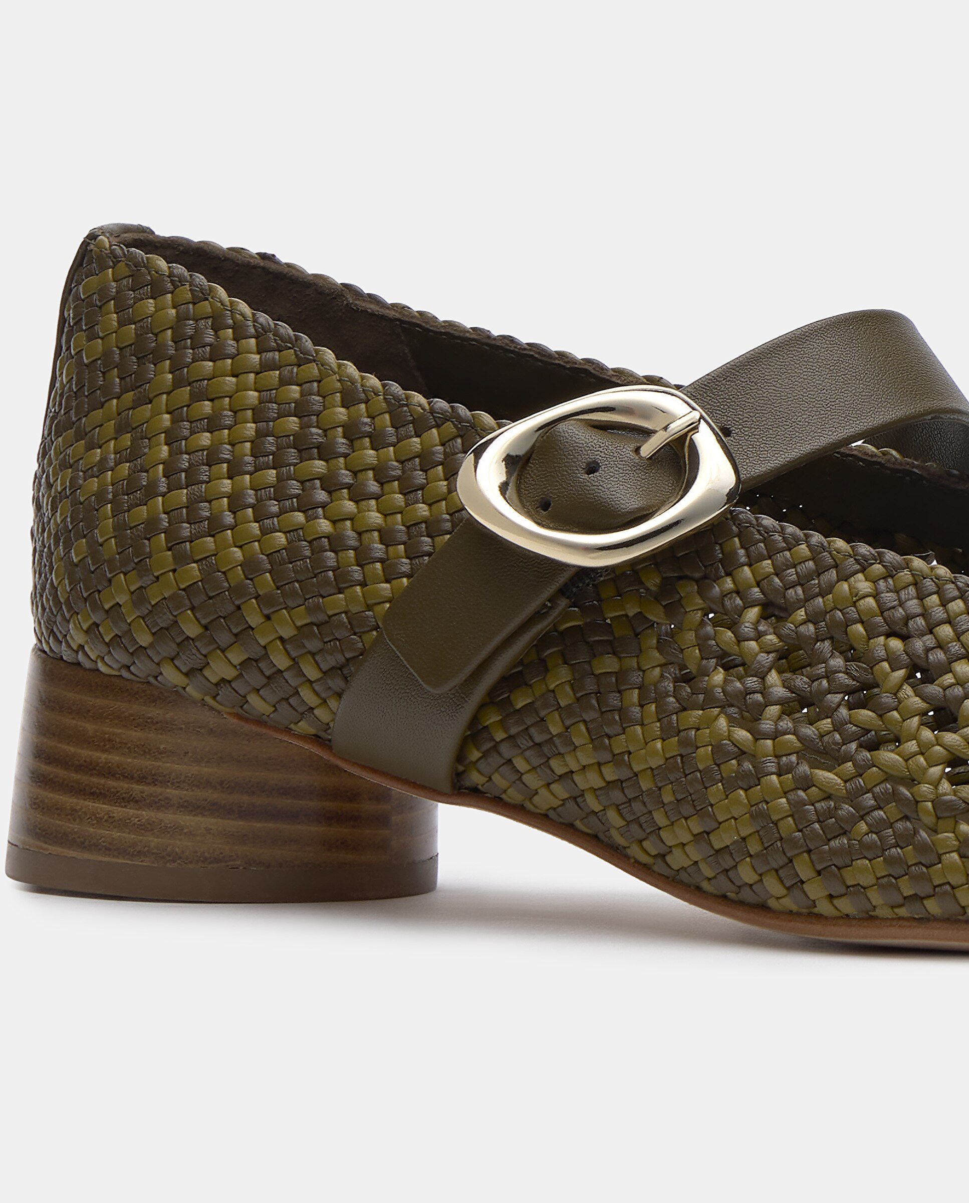 Sapatos Mercedes de Pele de Cordeiro Verde-escuro-4