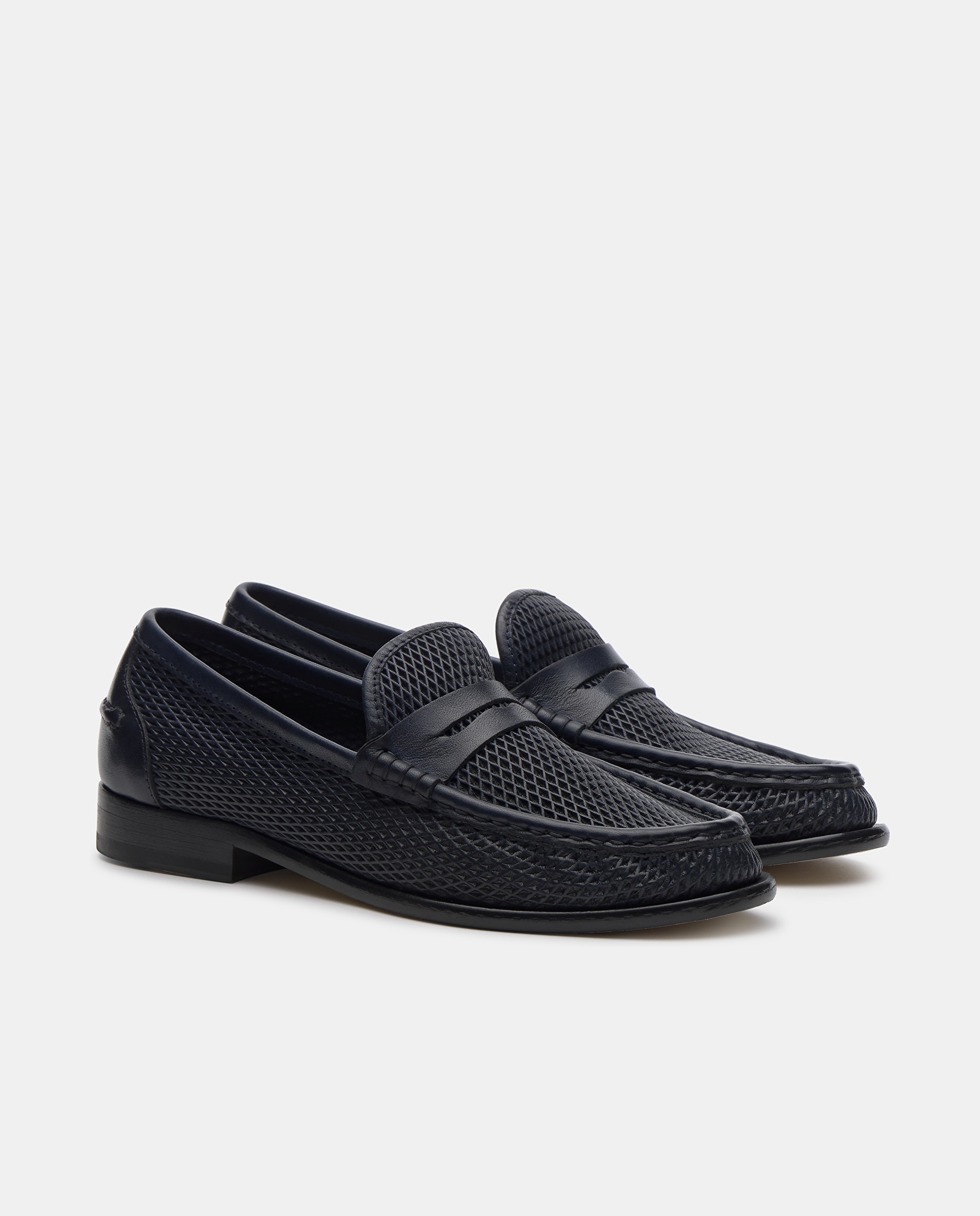 Mocassins de Pele Estampada Azul-marinho-2