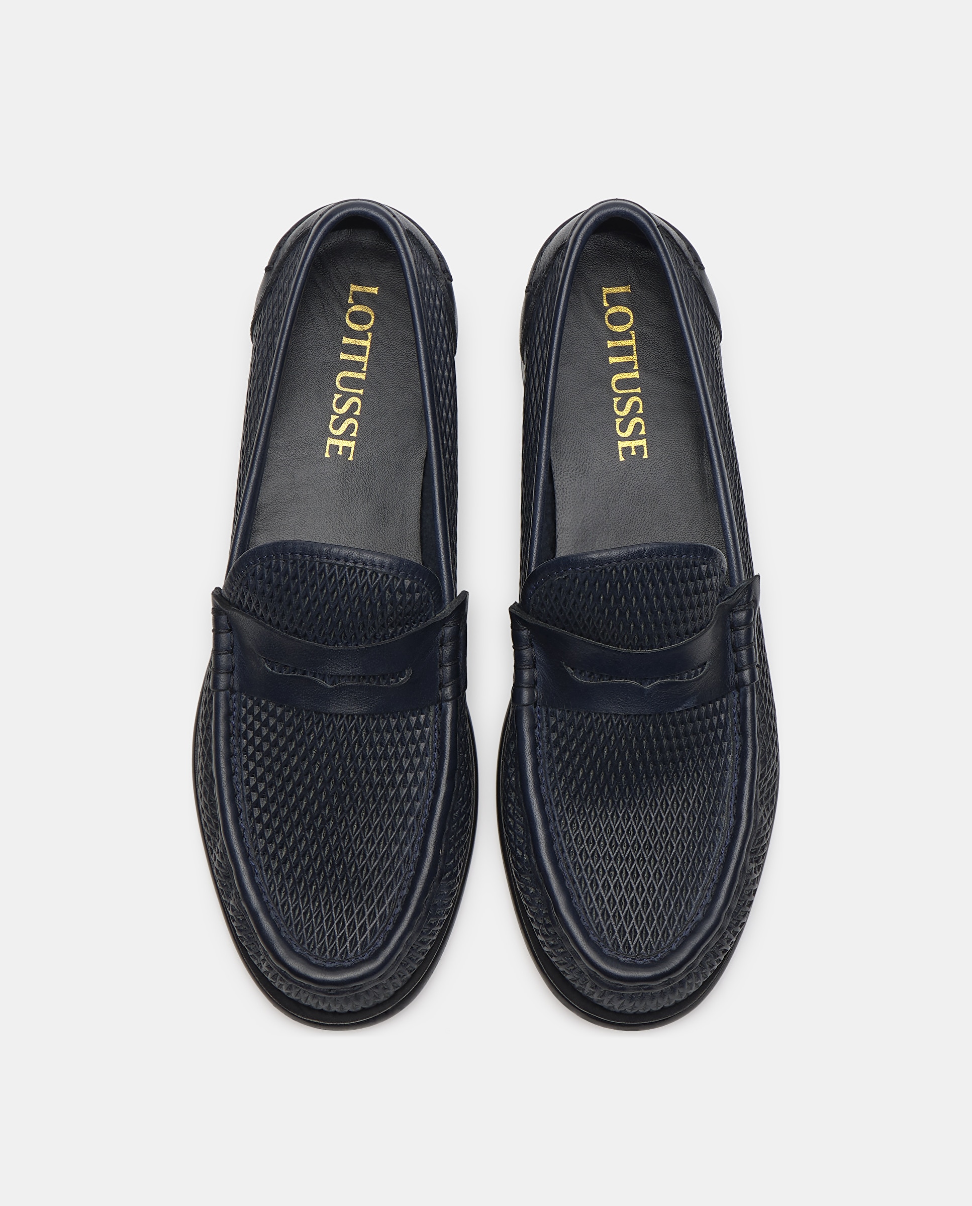 Mocassins de Pele Estampada Azul-marinho-6