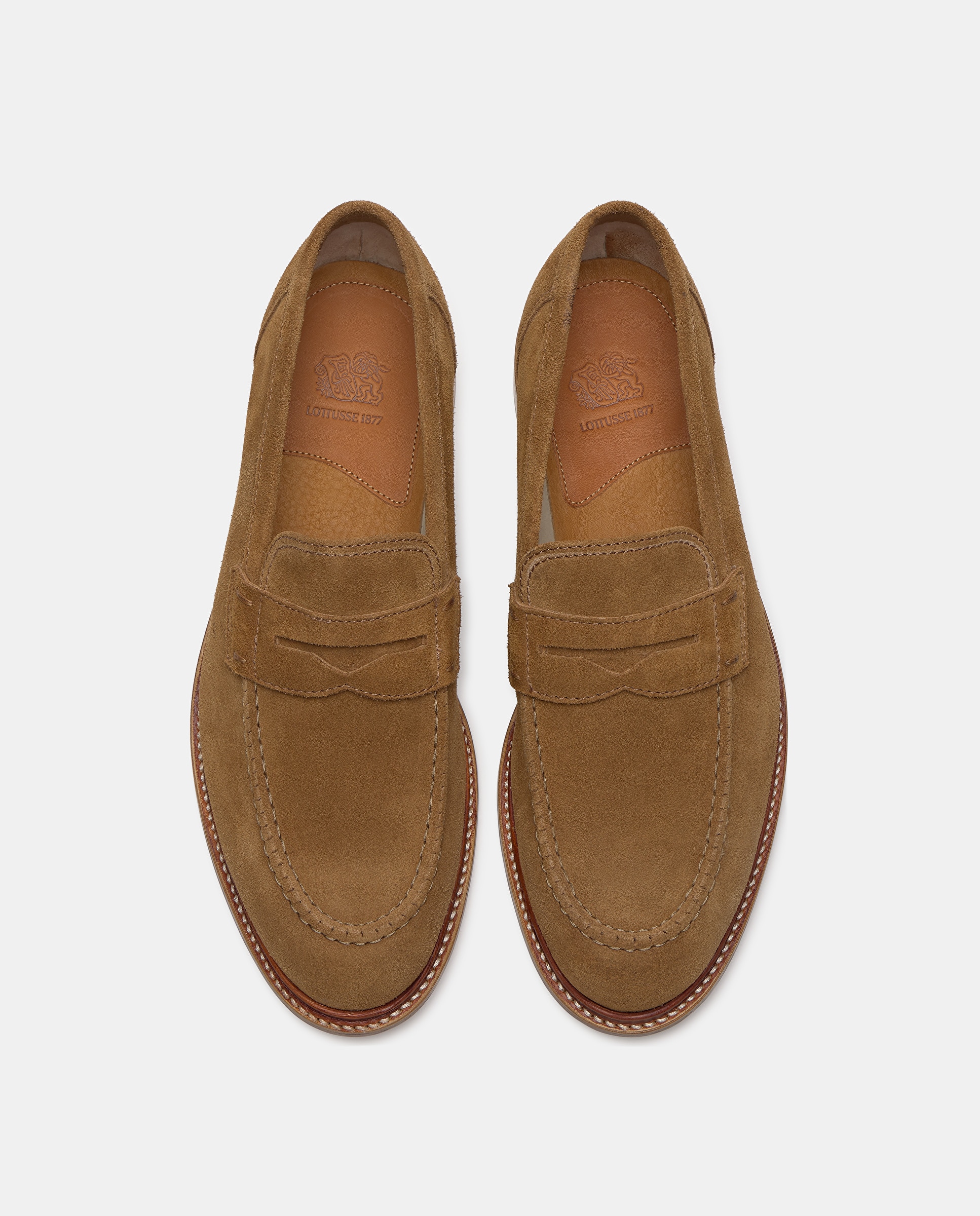 Mocassins Formais de Pele em Camurça Castanho-6