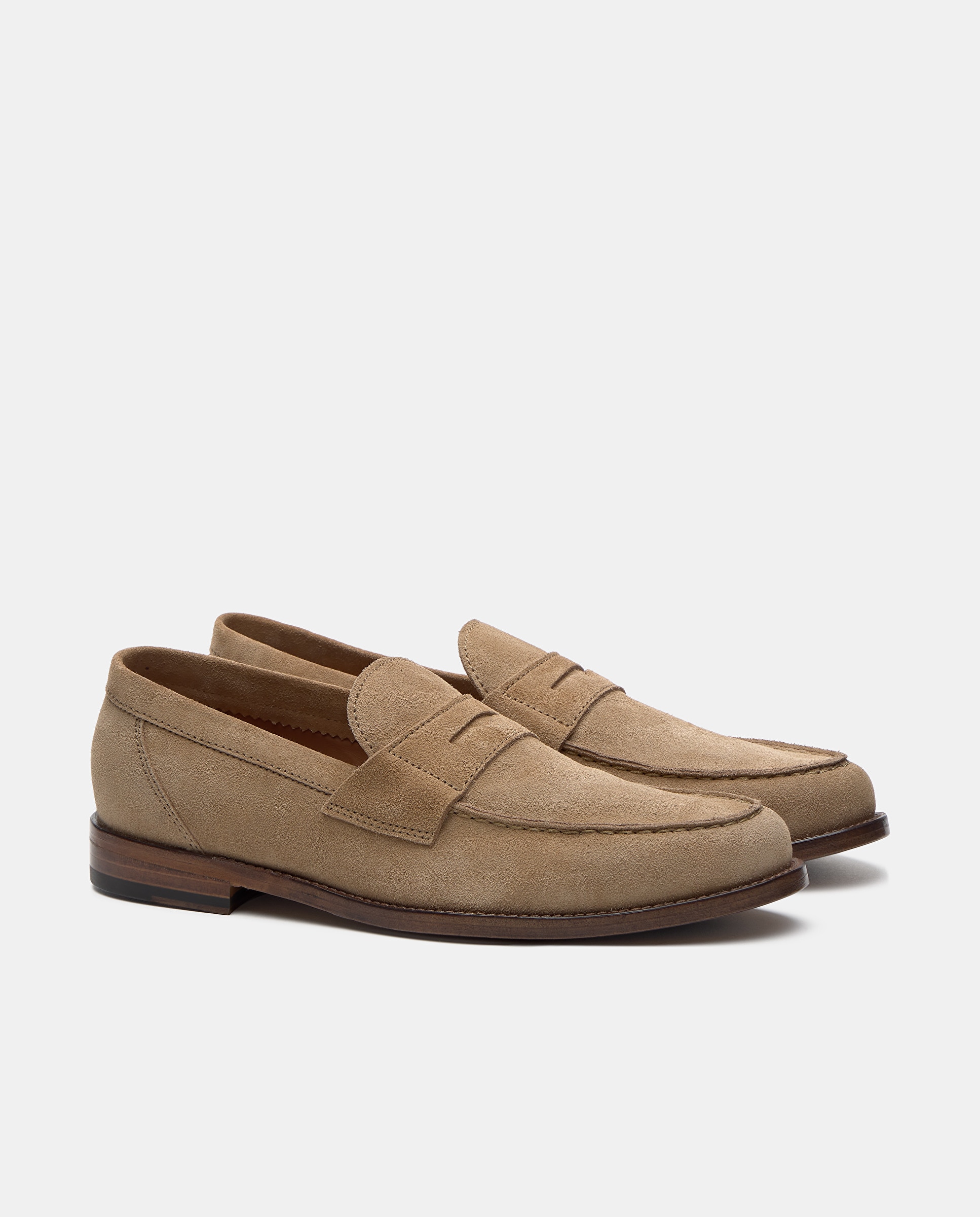 Mocassins de Camurça com Fita Castanho-claro-2