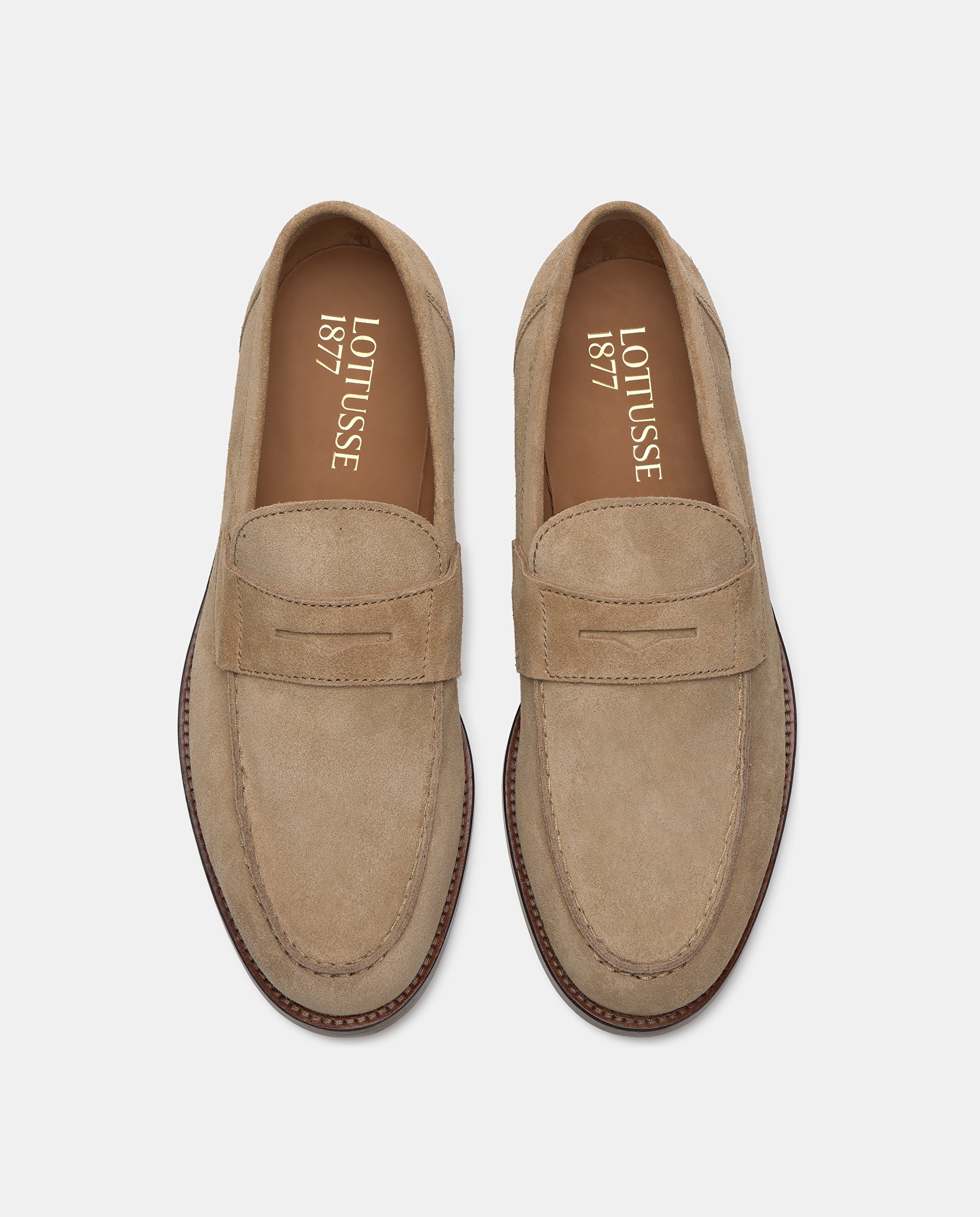 Mocassins de Camurça com Fita Castanho-claro-6