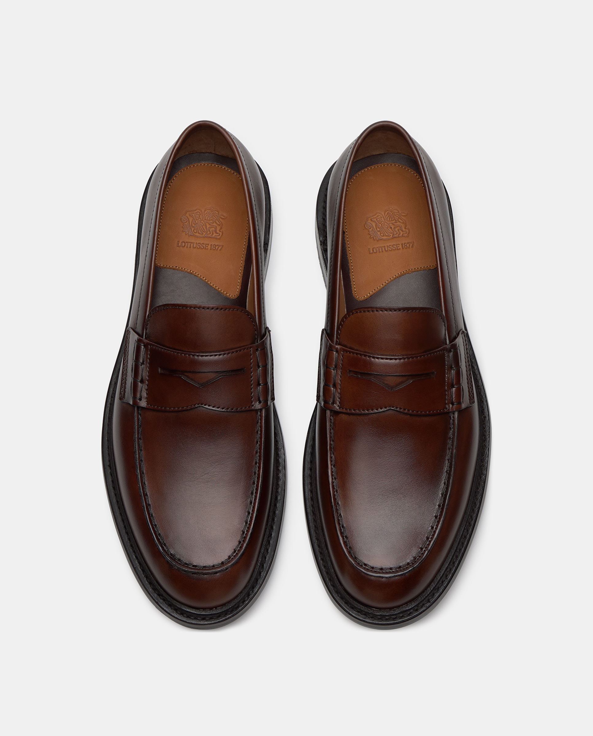 Mocassins Formais Prestige de Pele Castanho-6