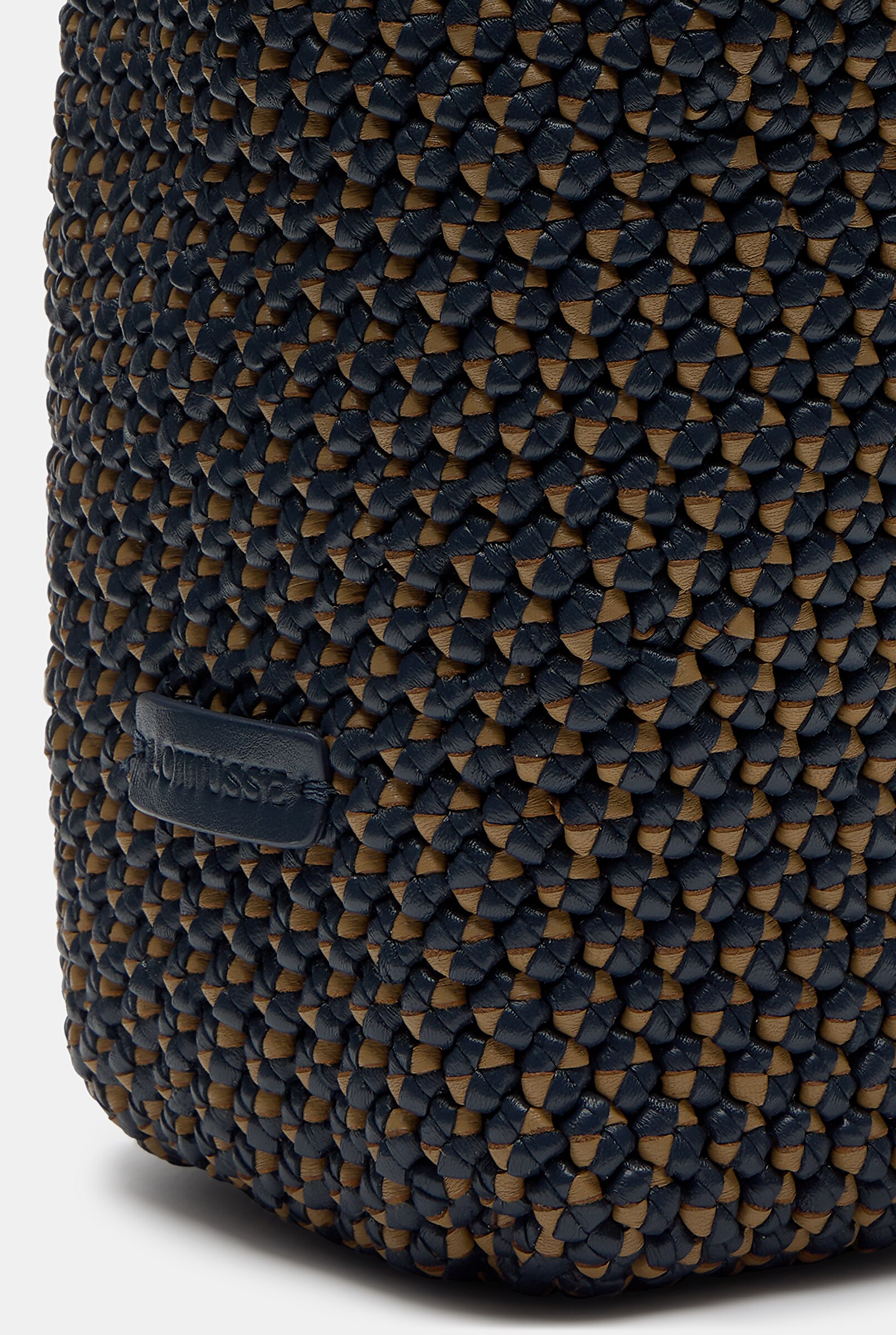 Mala Pequena de Pele Entrançada Azul-marinho-4