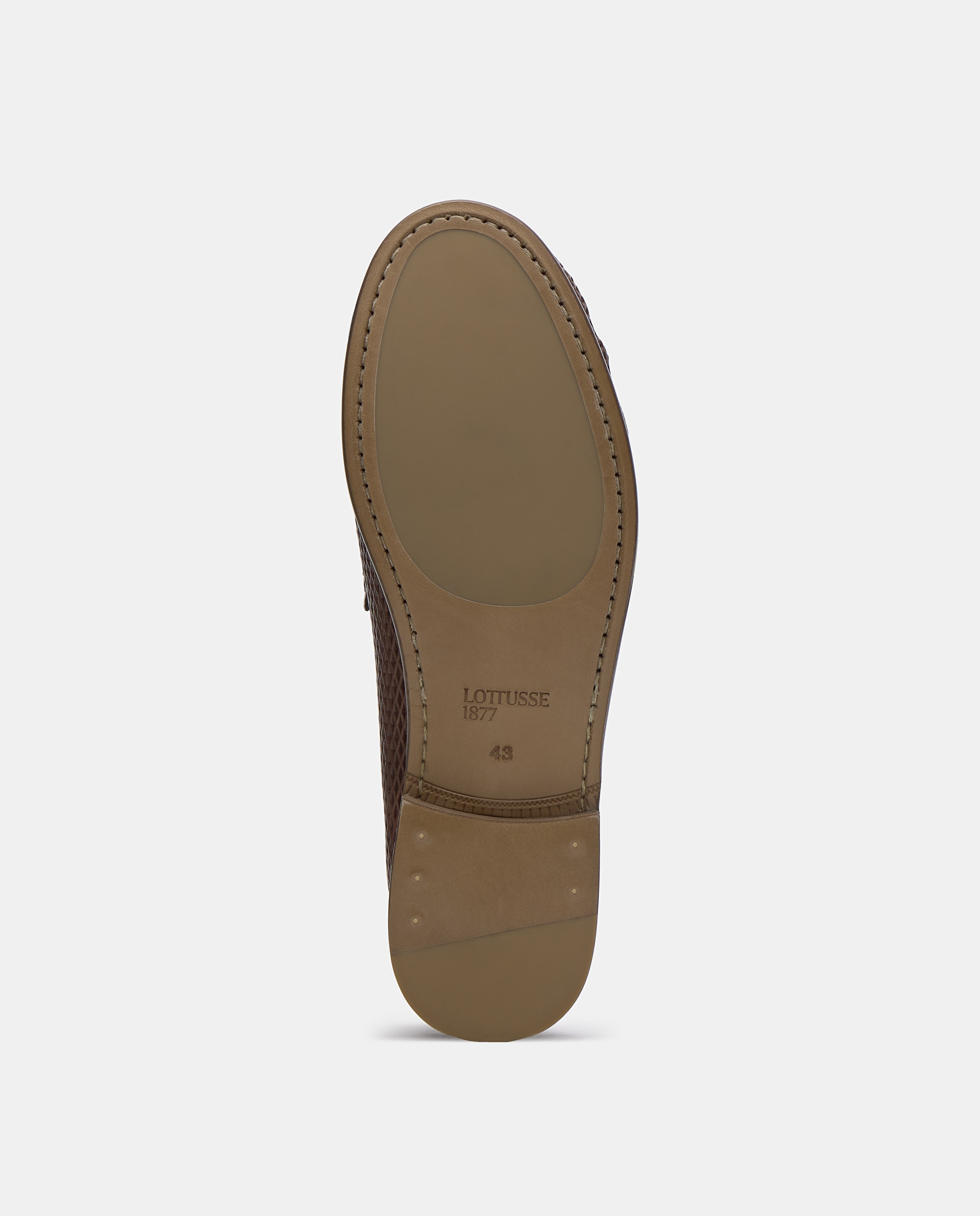 Mocassins Formais em Pele de Vitela Estampada Castanho-5