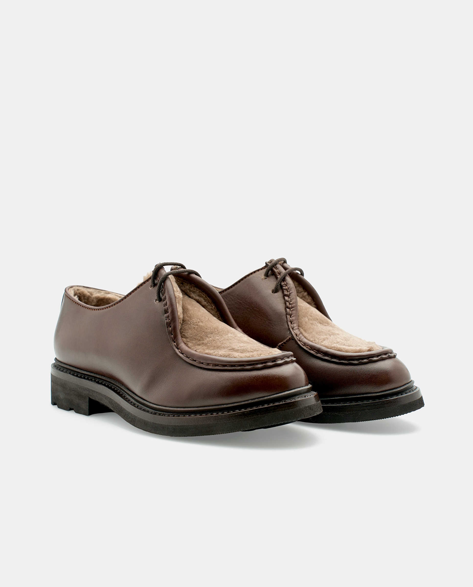 Sapatos de Cordões Walton em Pele Vermelho Bordeaux-2