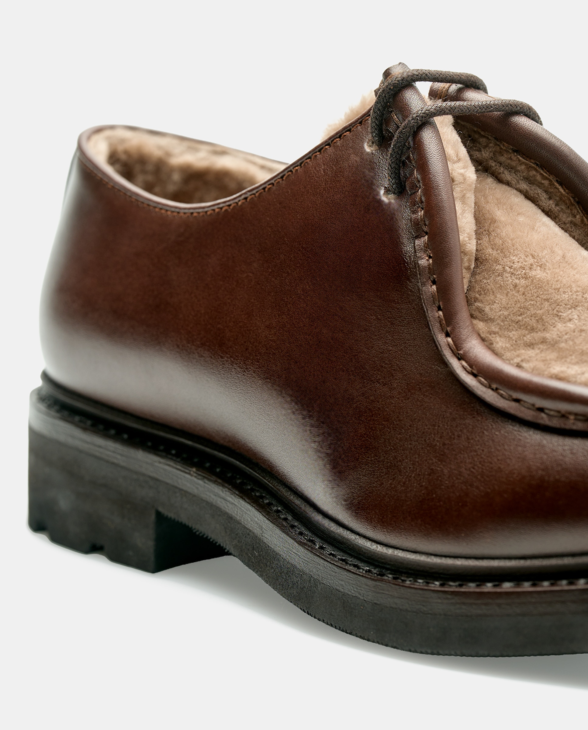 Sapatos de Cordões Walton em Pele Vermelho Bordeaux-4