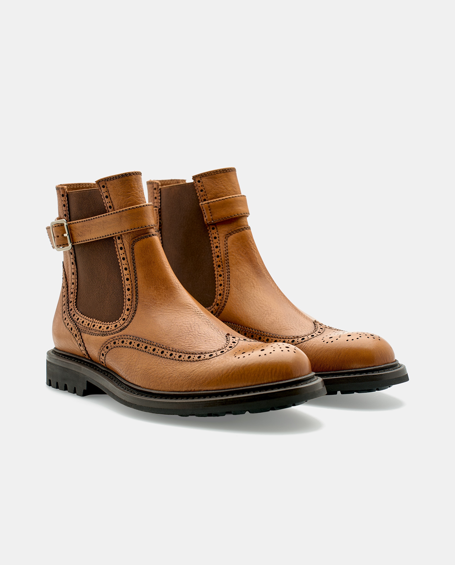 Botins Walton em Pele de Bovino em Castanho Castanho-2