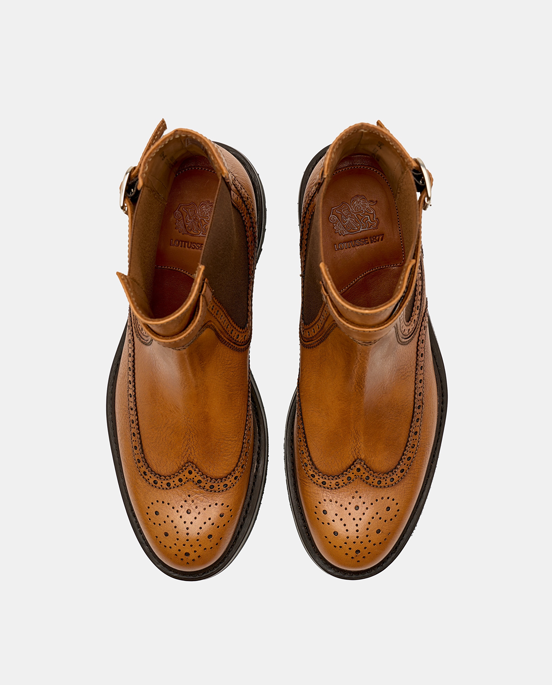 Botins Walton em Pele de Bovino em Castanho Castanho-6
