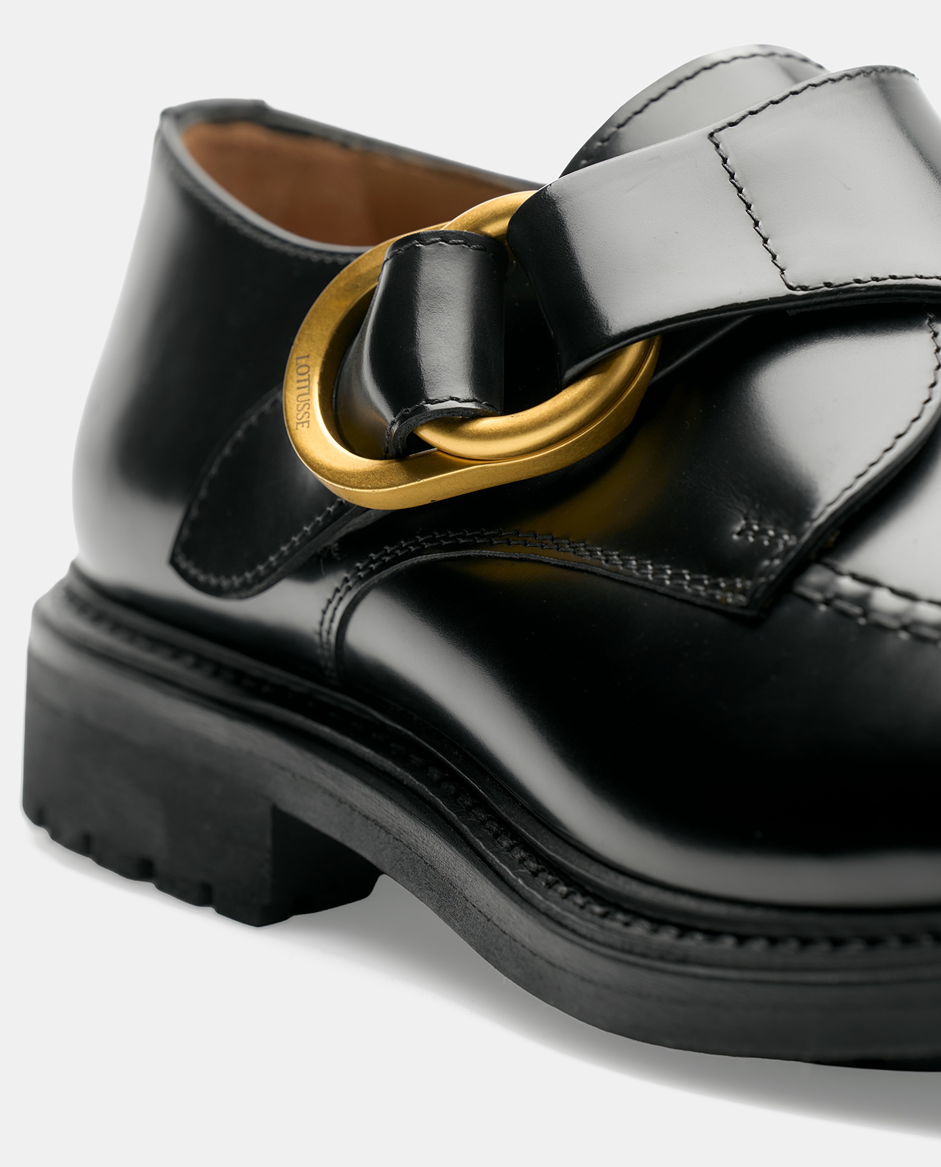 Sapatos de Cordões Walton em Pele de Bovino em Preto Preto-4