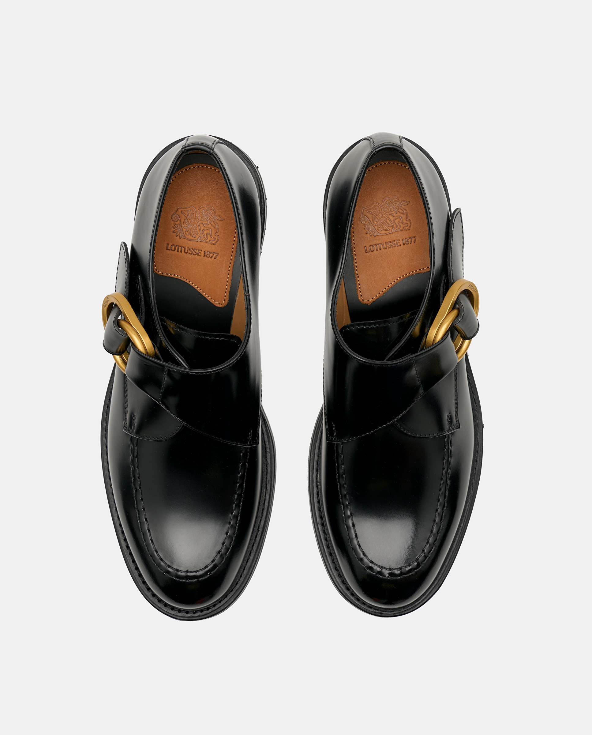 Sapatos de Cordões Walton em Pele de Bovino em Preto Preto-6