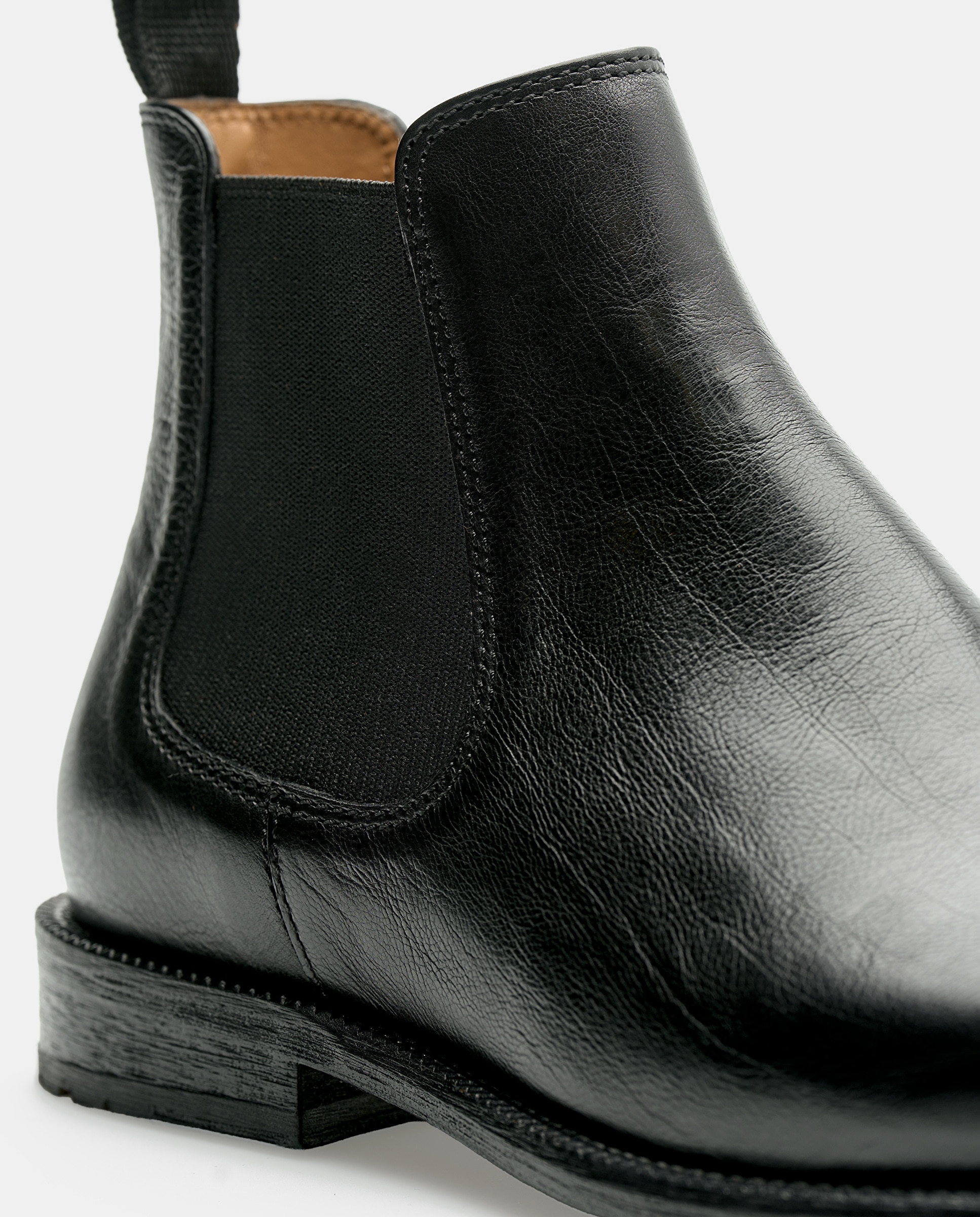 Botins Lutton de Pele de Bovino em Preto Preto-4