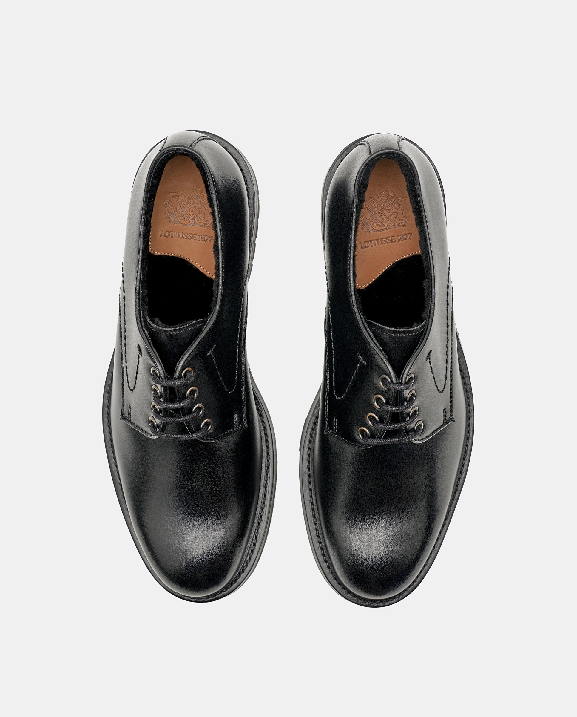 Sapatos de Atacadores Walton em Pele de Bovino em Preto Preto-6