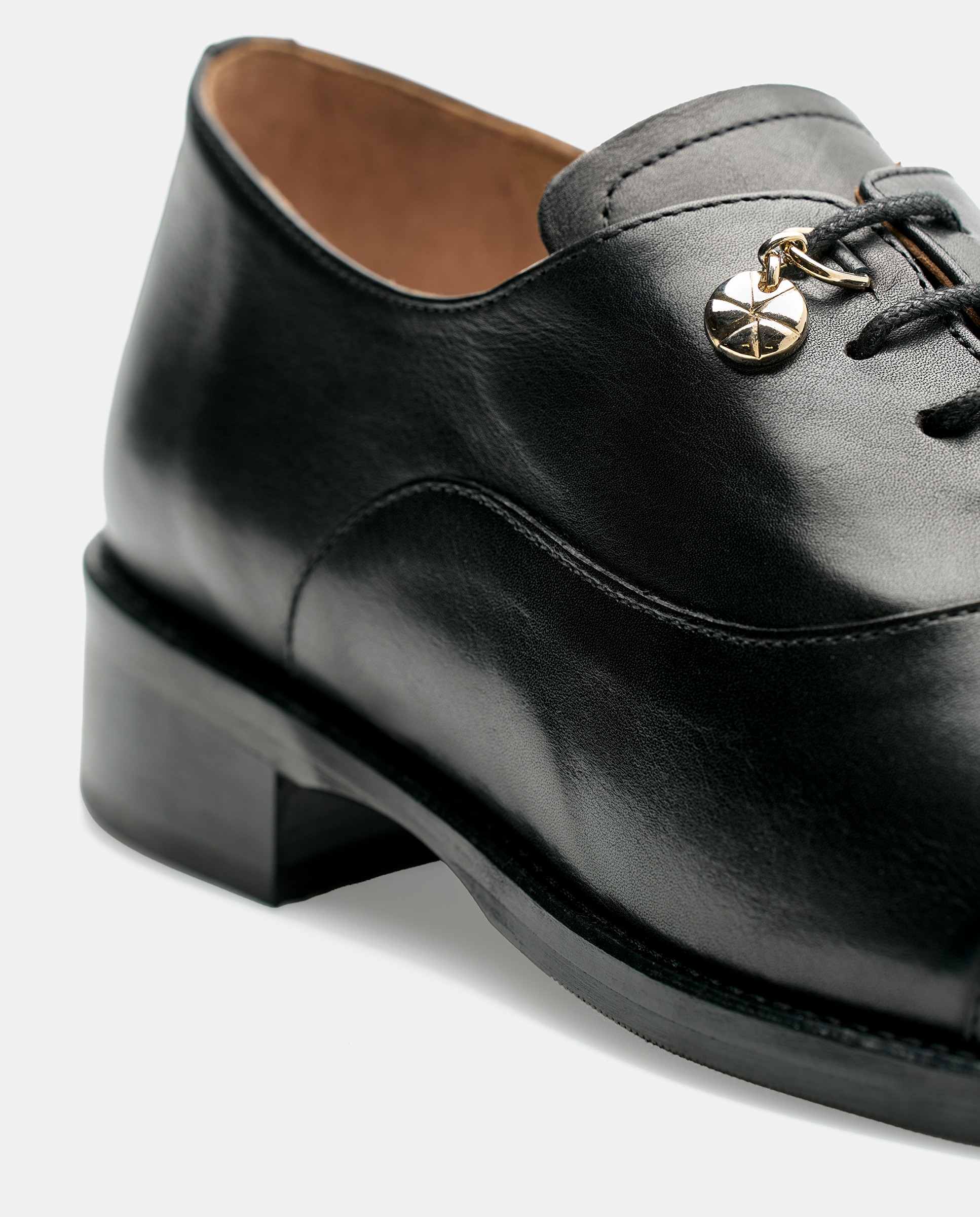 Sapatos de Cordões Pina em Pele de Bovino em Preto Preto-4