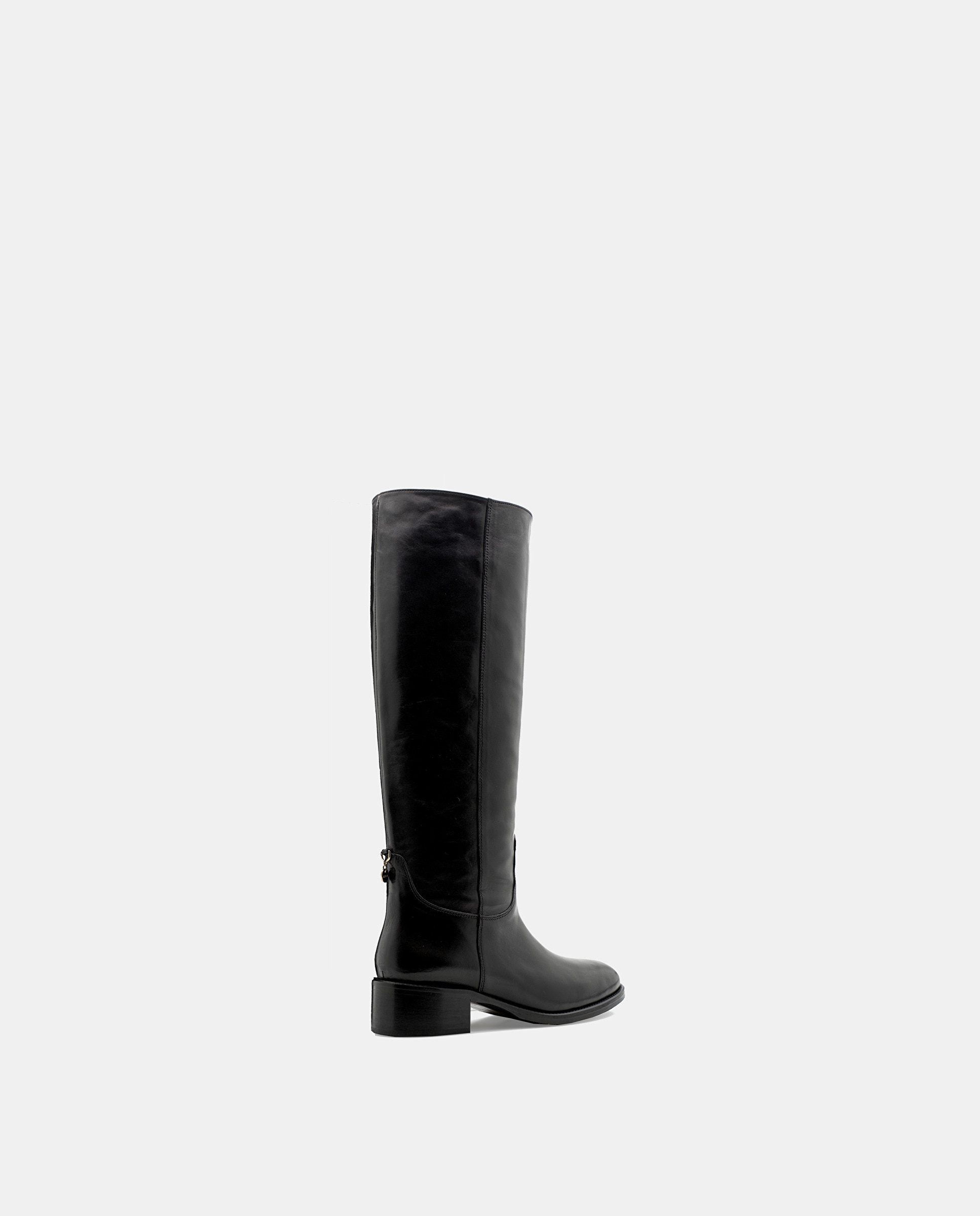 Botas Pina de Pele de Bovino em Preto Preto-3