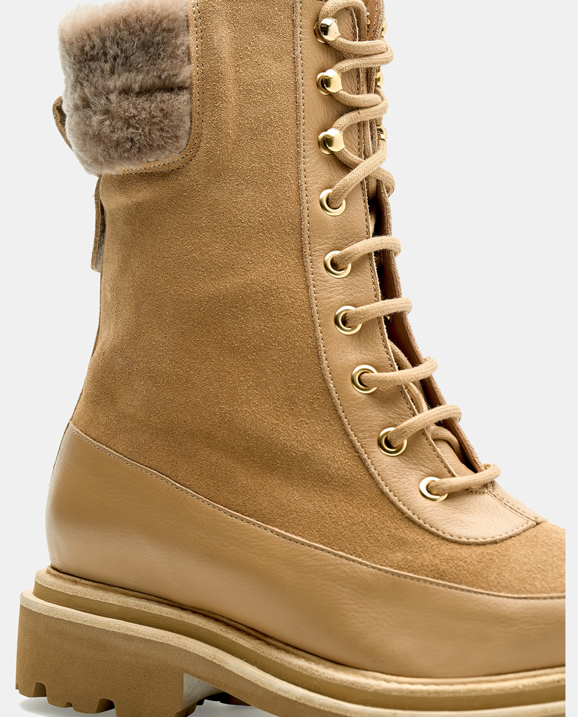 Botas Biker Covent de Pele de Bovino Natural Natural-4