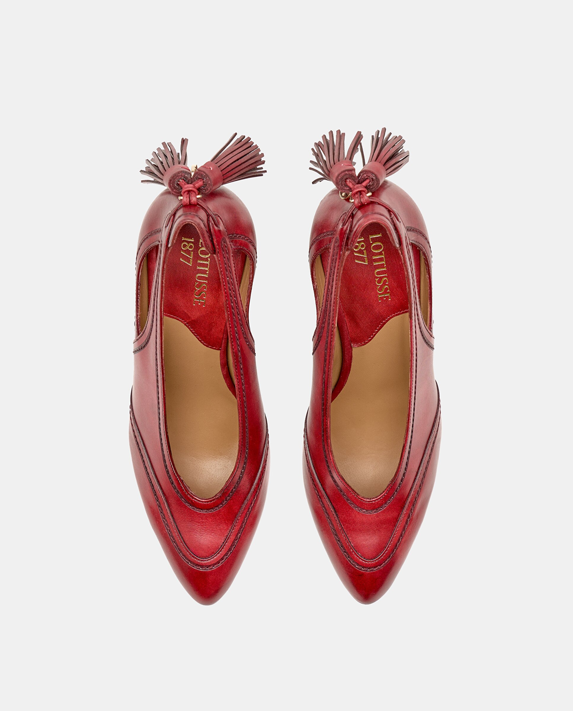 Sapatos de Salto Smithson de Pele Vermelho Vermelho-6