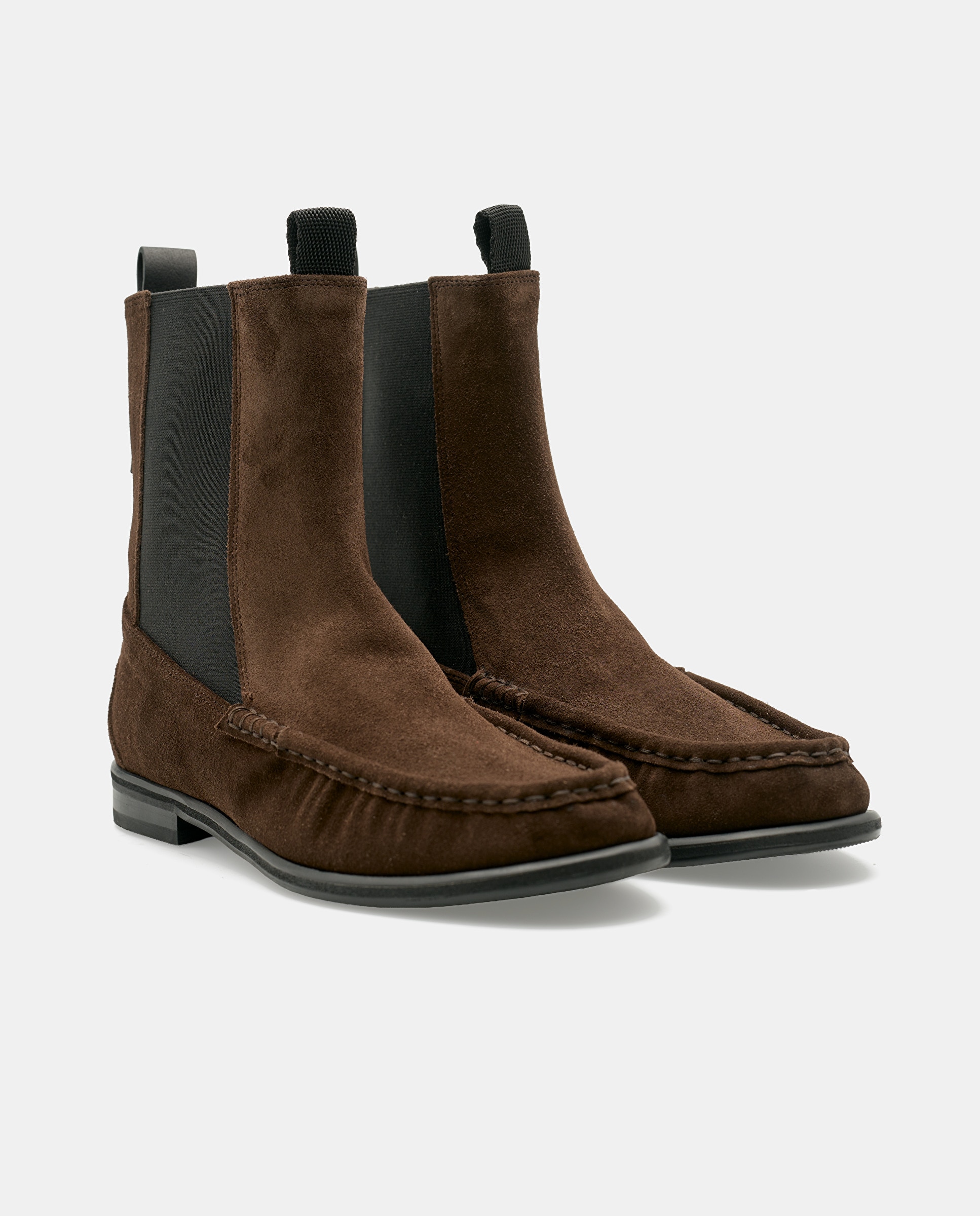 Botins Elásticos Lara de Pele Bovino Moca-2
