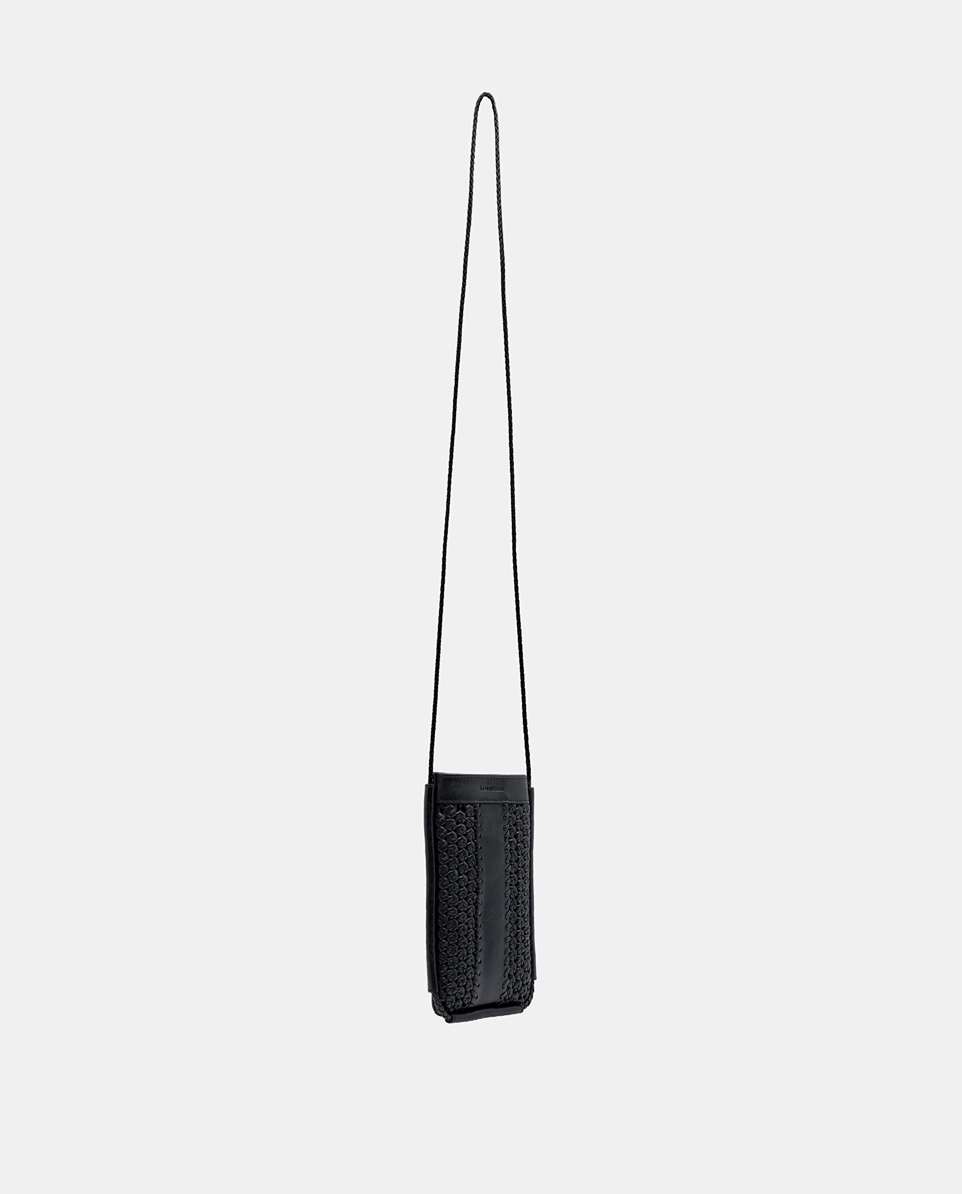 Mala para Telemóvel Noodluxe de Pele de Cordeiro em Preto Preto-2