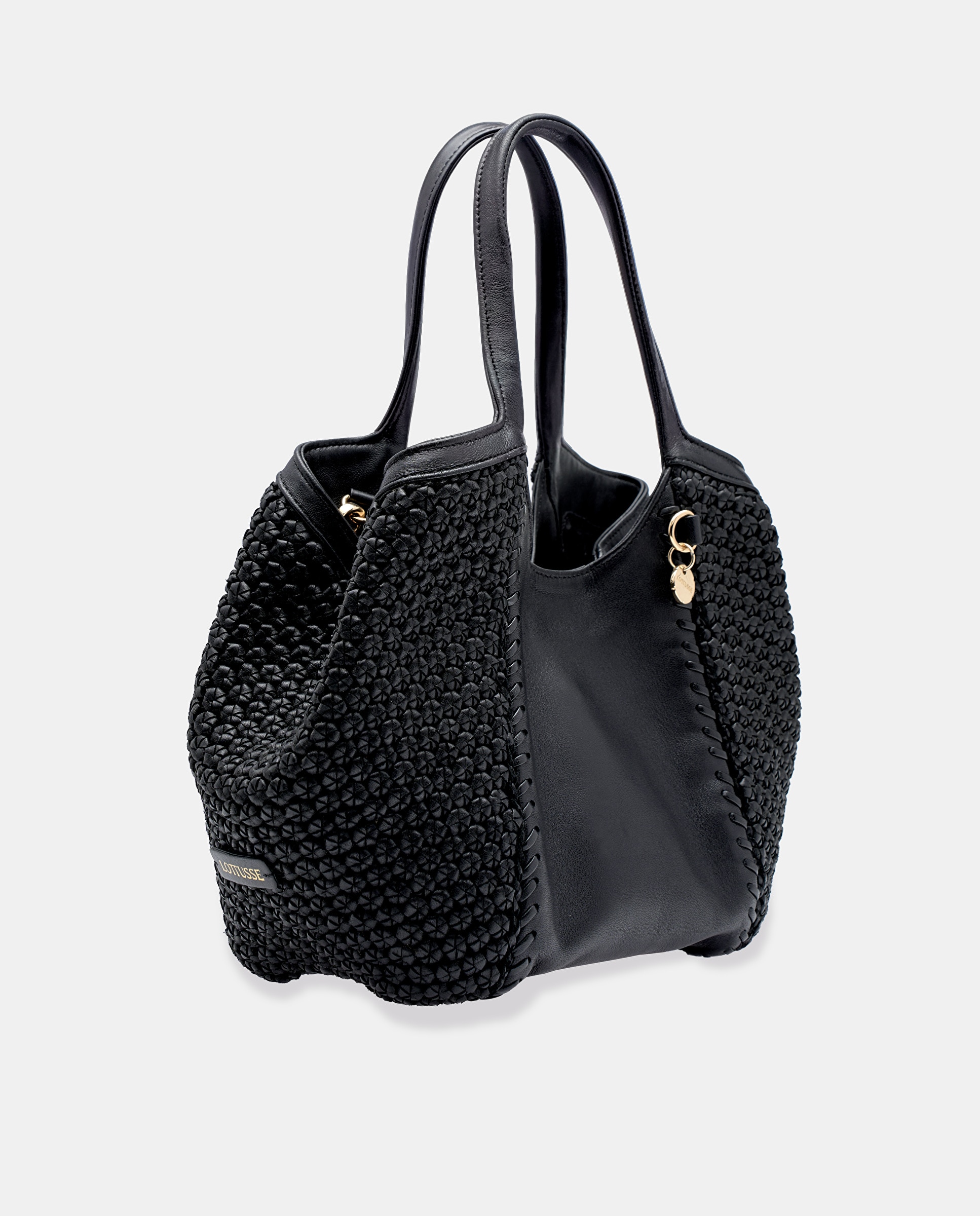 Mala Shopper Noodluxe de Pele de Cordeiro em Preto Preto-2