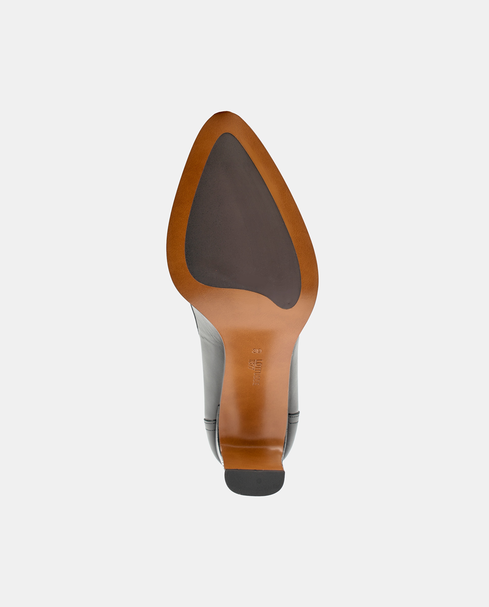 Mocassins de Salto Smithson de Pele Bovino em Preto Preto-5