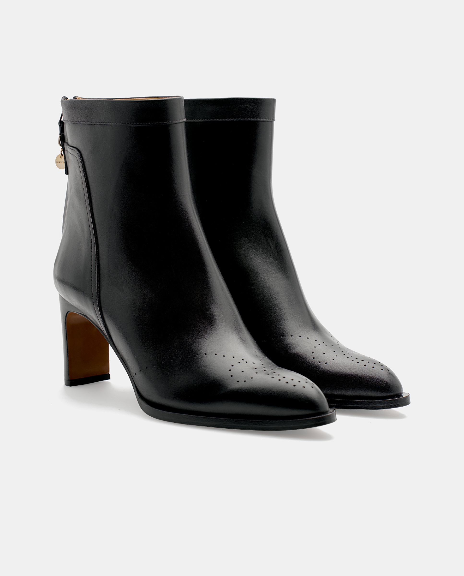 Botins Smithson de Pele de Bovino em Preto Preto-2
