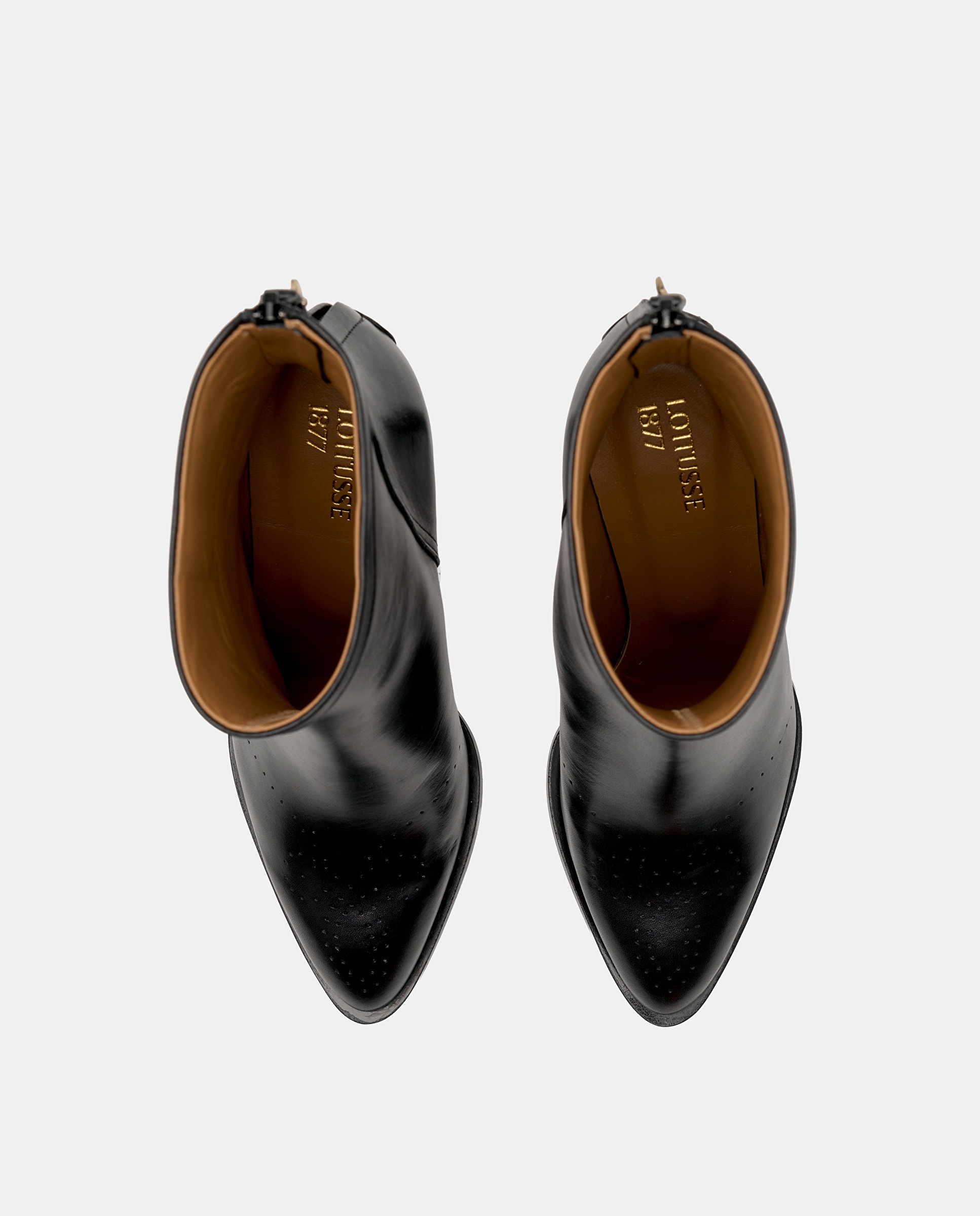 Botins Smithson de Pele de Bovino em Preto Preto-6