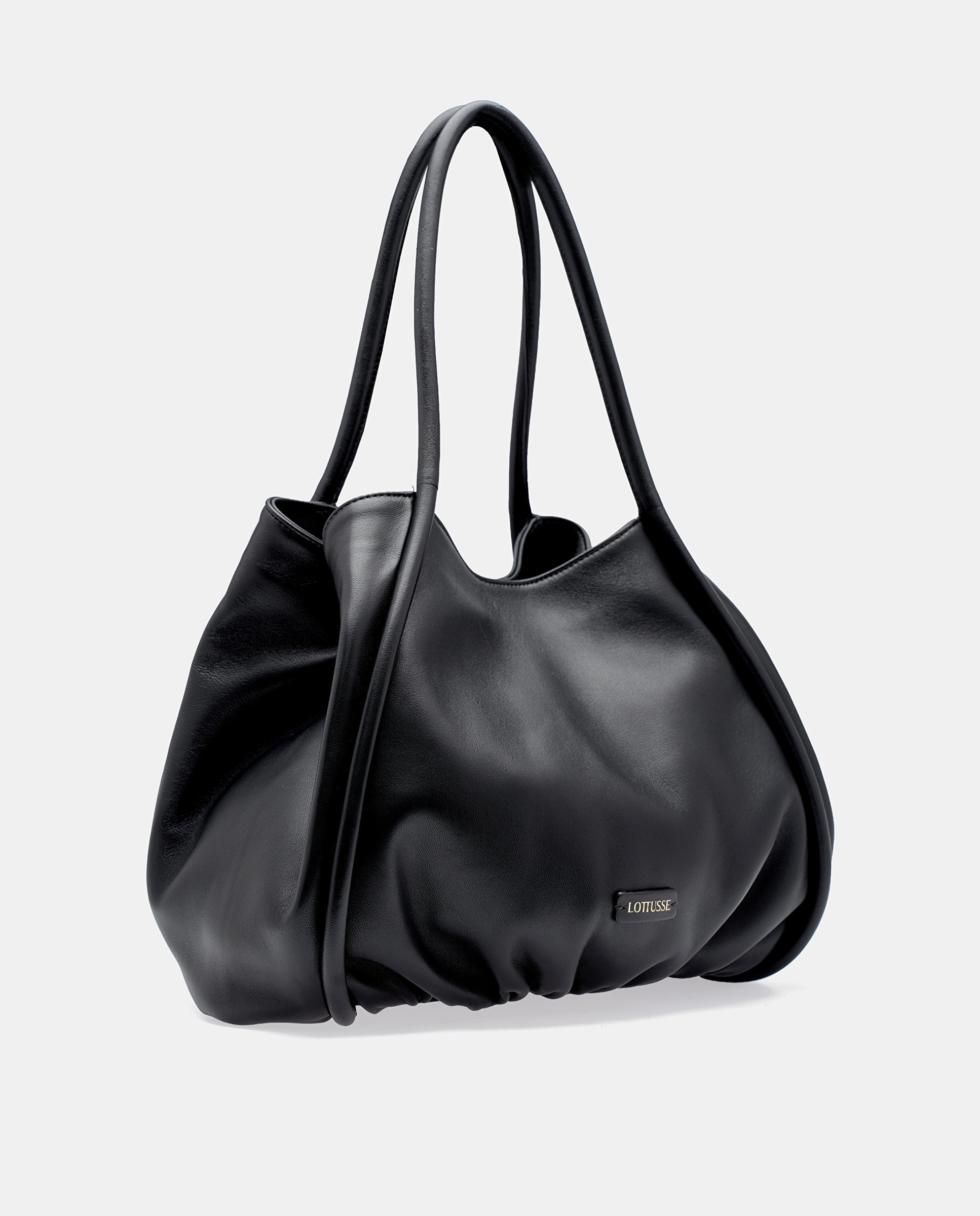 Mala Shopper Joy de Pele de Cordeiro em Preto Preto-2