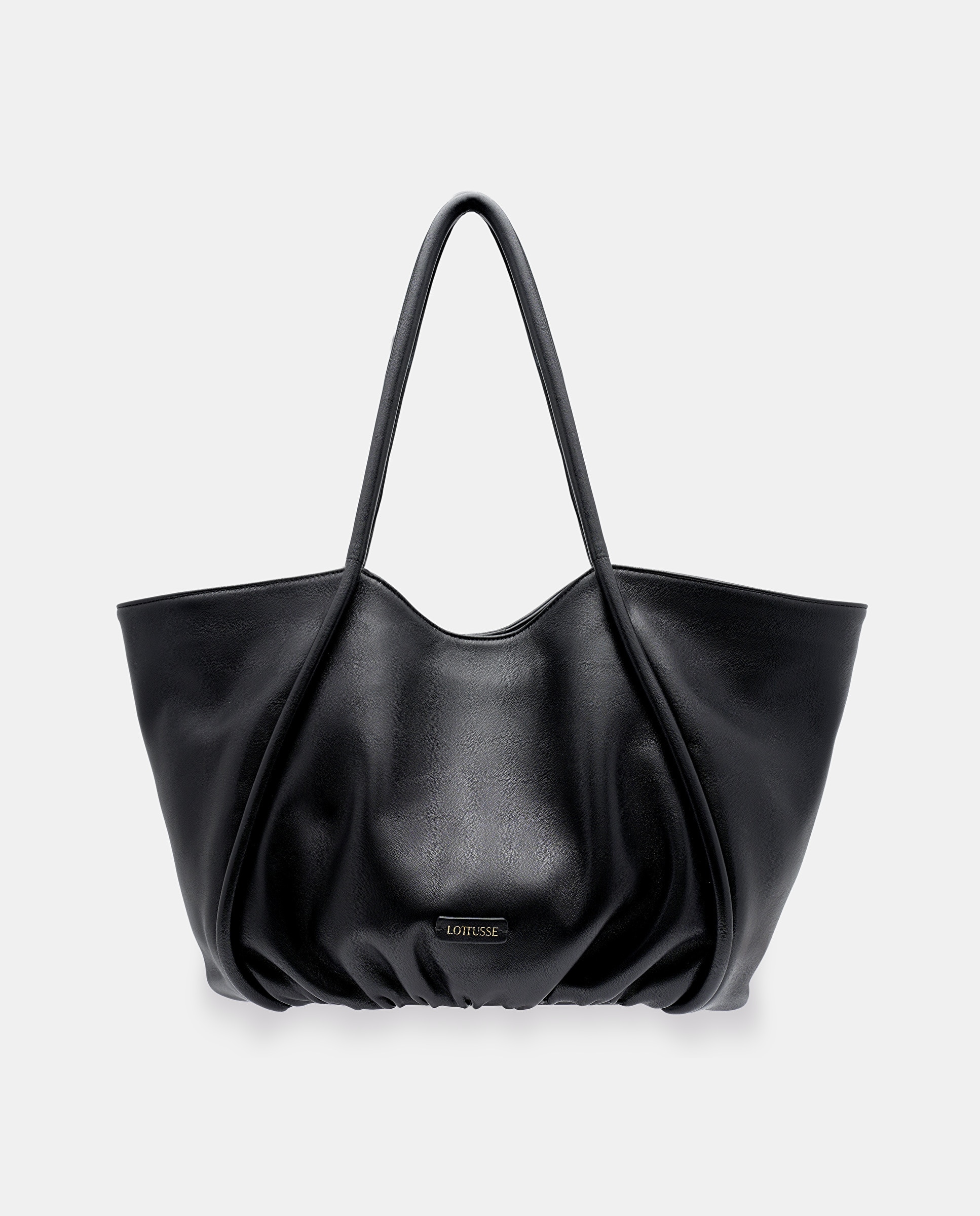 Mala Shopper Joy de Pele de Cordeiro em Preto Preto-3