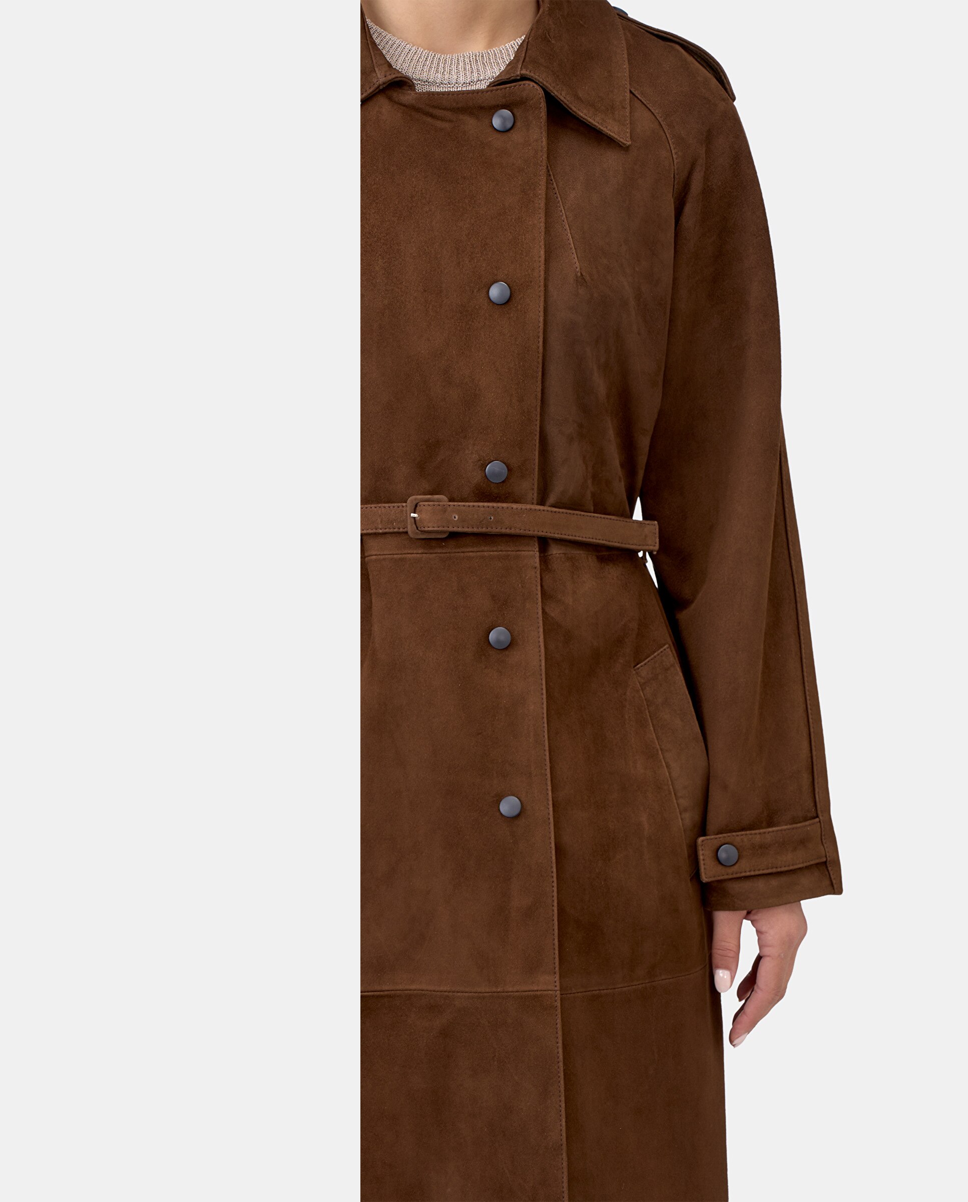 Gabardina Barcelona de Pele Castanho-3