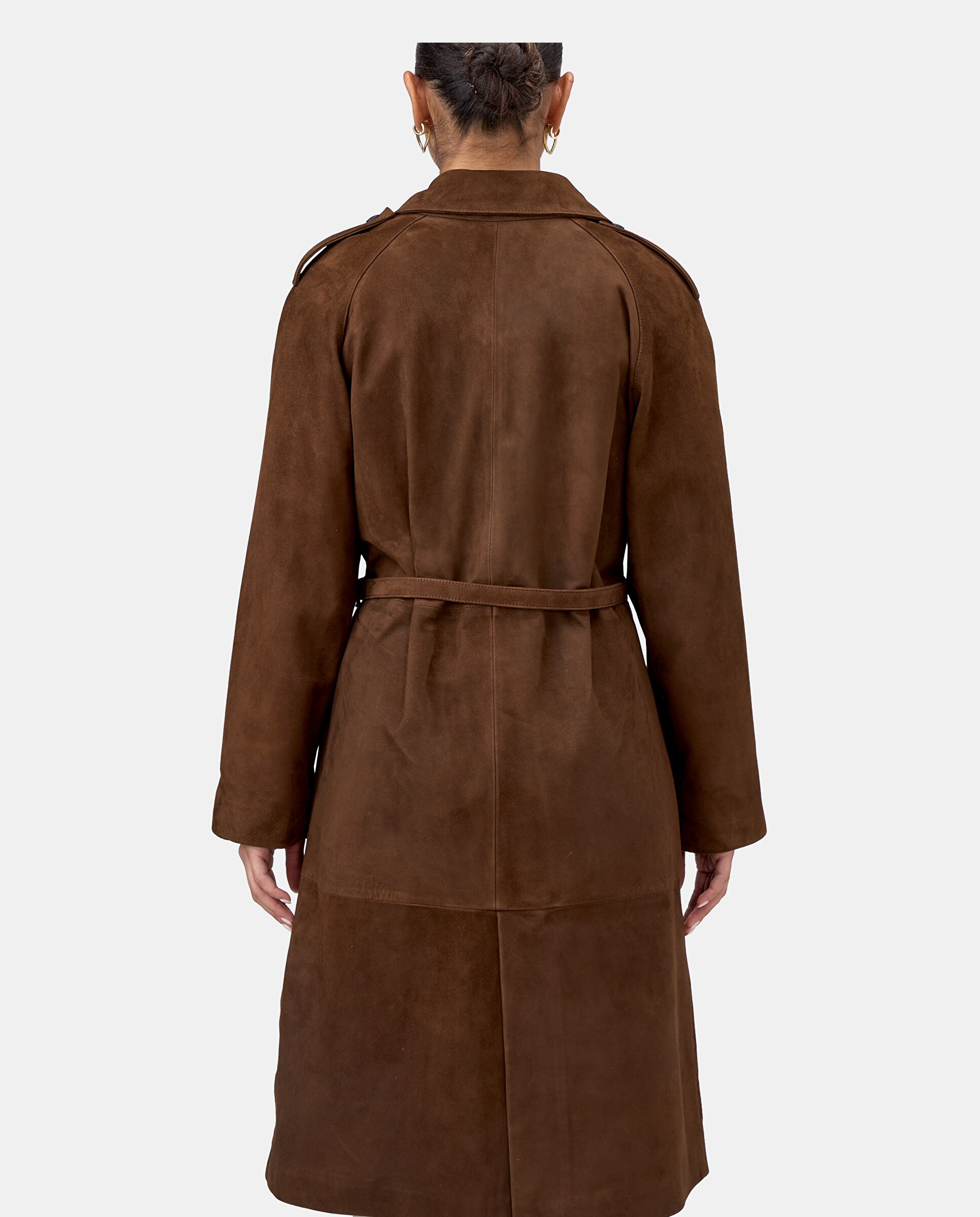 Gabardina Barcelona de Pele Castanho-4