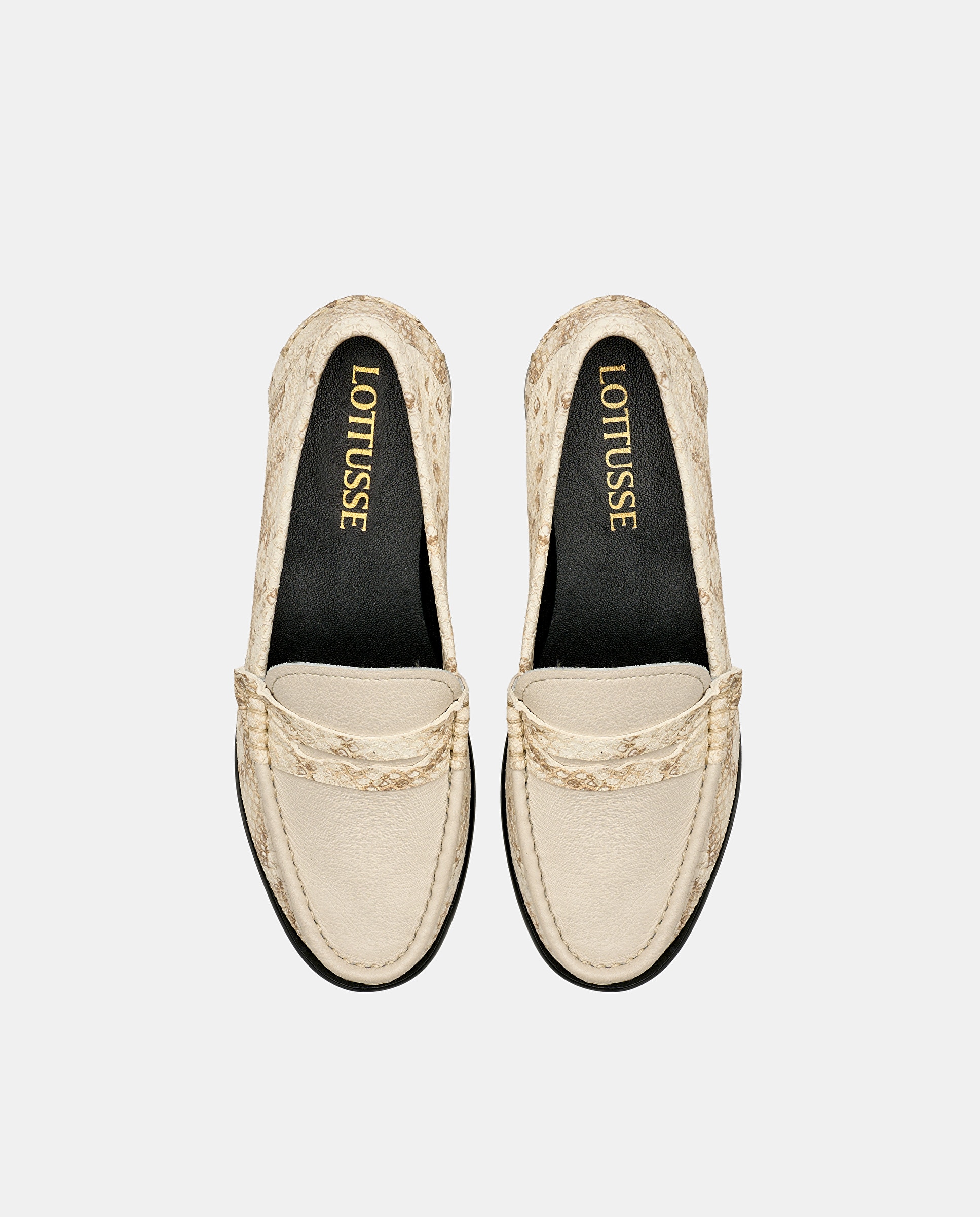 Mocassins Lara de Pele de Bovino em Branco Branco-marfim-6