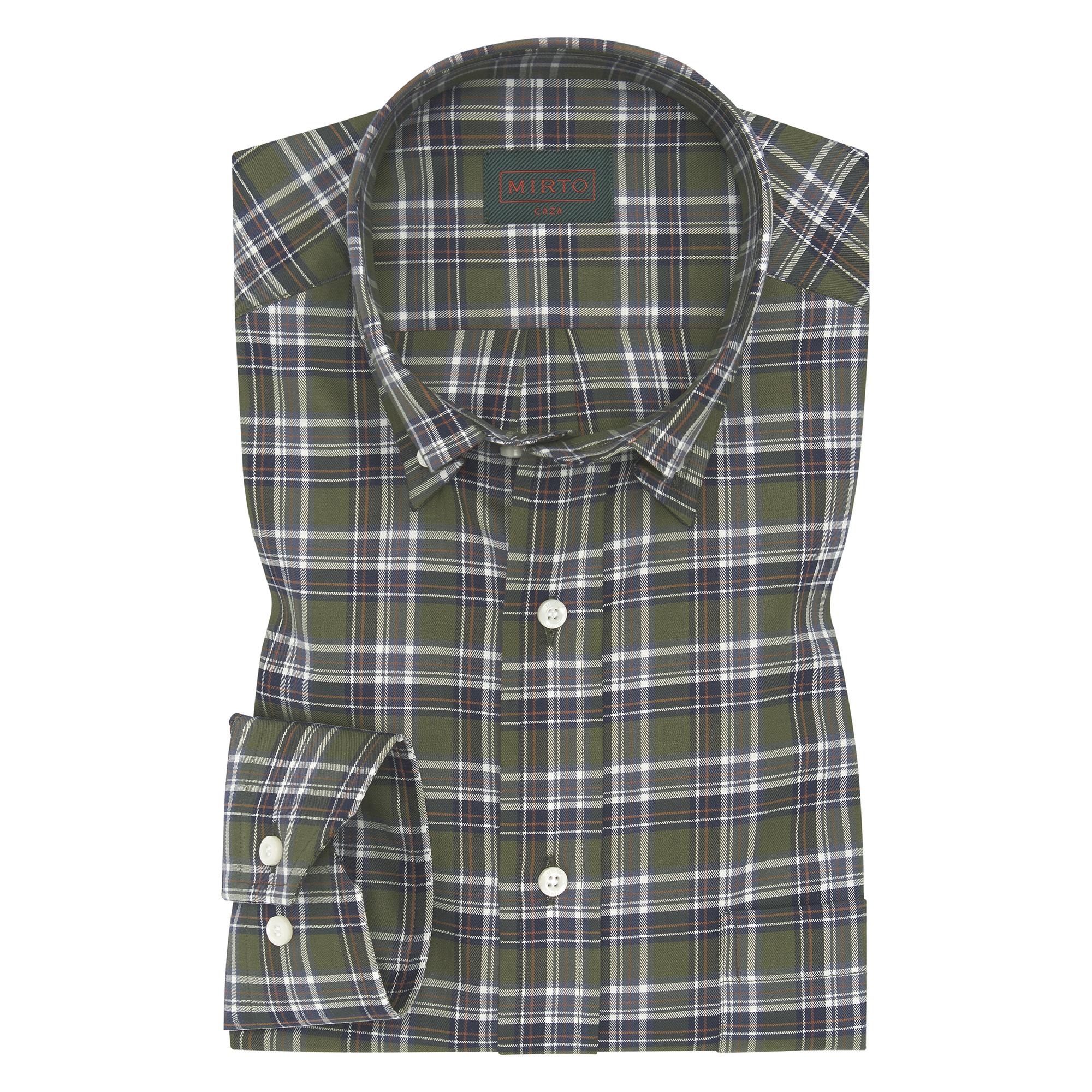 Camisa de Caça Casual Mirto Verde-militar-4